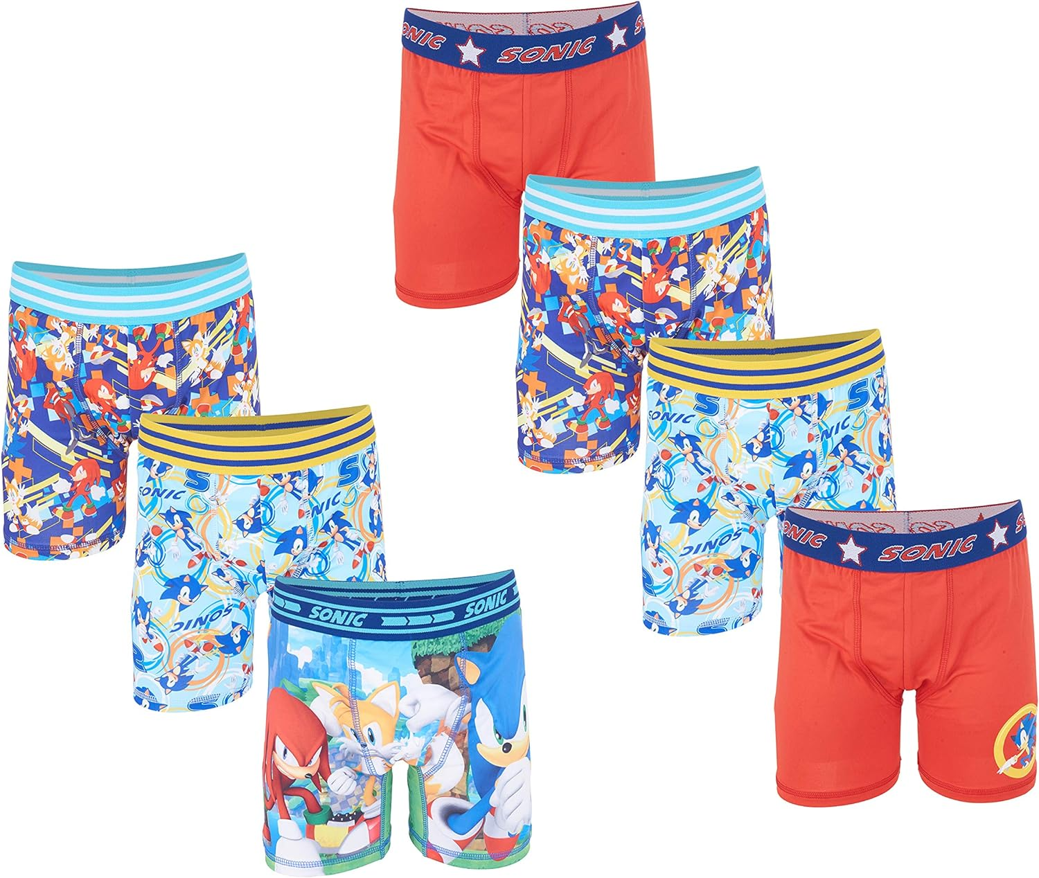 Sonic the Hedgehog Boys' Big Boxer Briefs Multipacks Different Prints and Pack, 4, 6, 8, 10, and 12 image number 3