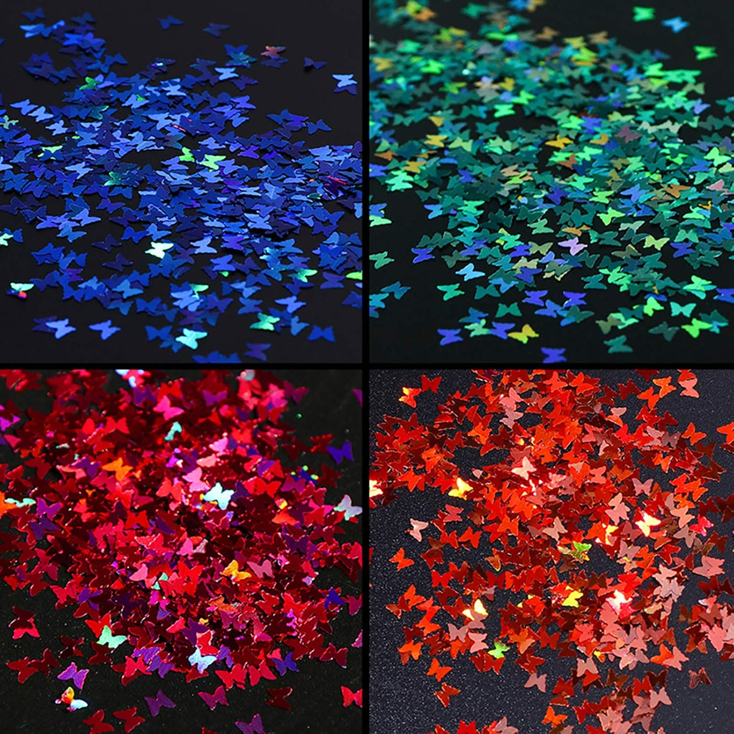 2 Boxes Nail Art Sequins Jewelry Fluorescent Sequins Iridescent Butterfly Sequins