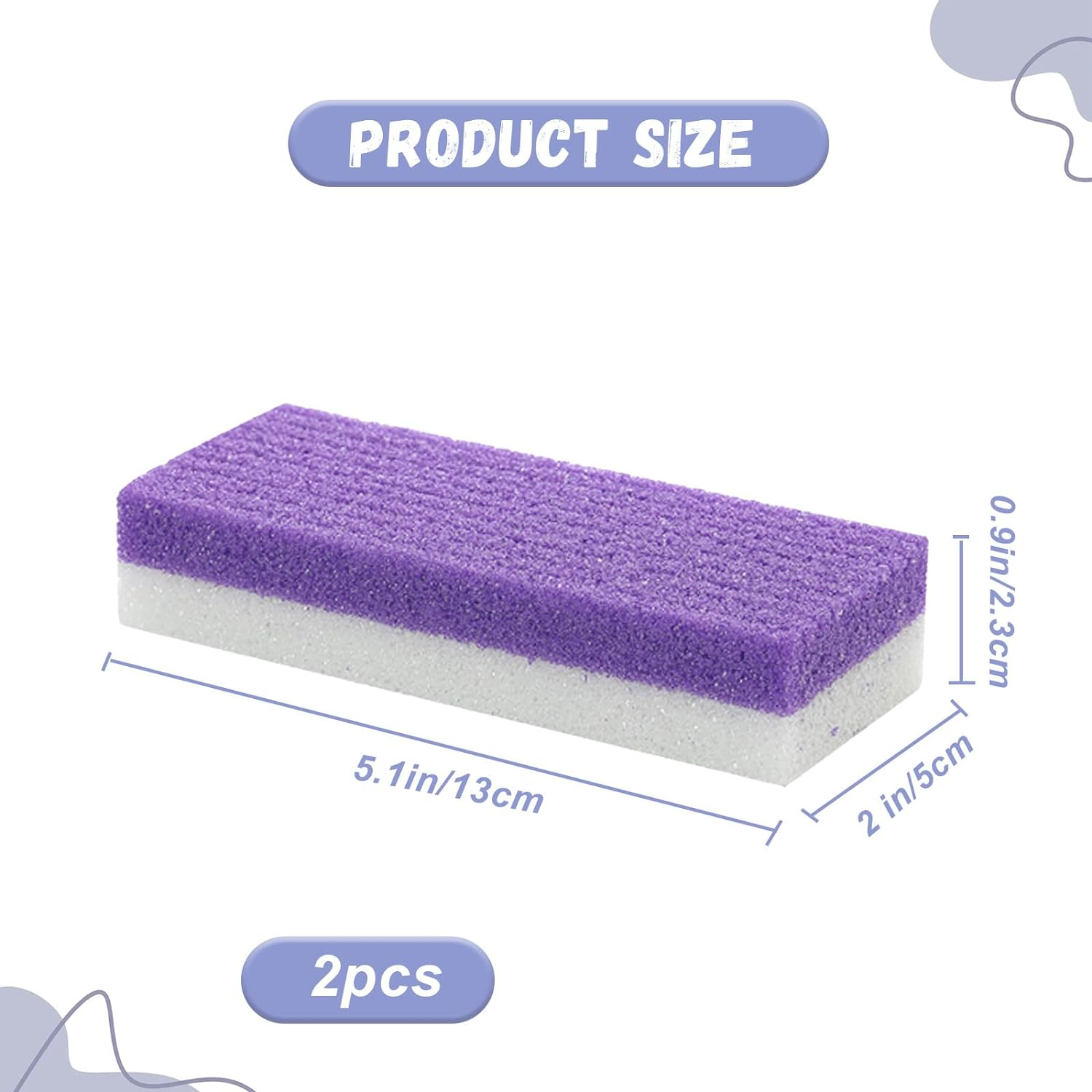 2Pcs Pumice Stone for Feet,Pedicure Tools,Pumice Stone,Foot Pumice,Foot Pumice Stones,Callus Remover Scrubber Skin Cleaner (Purple)