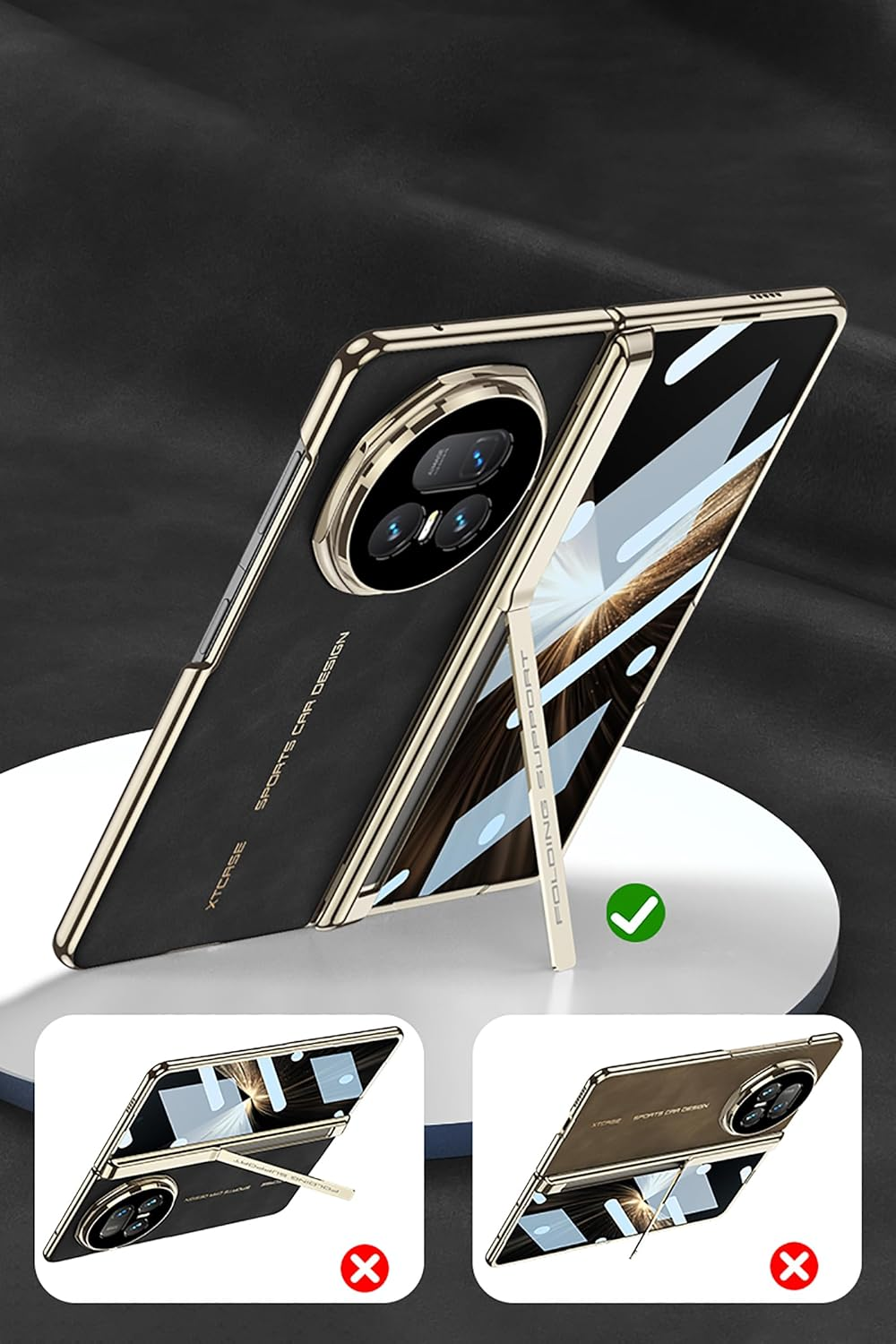 Hauw Case for Honor Magic V5, Slim Fit Shockproof Leather Mobile Phone Case Compatible with Honor Magic V5, Black 1