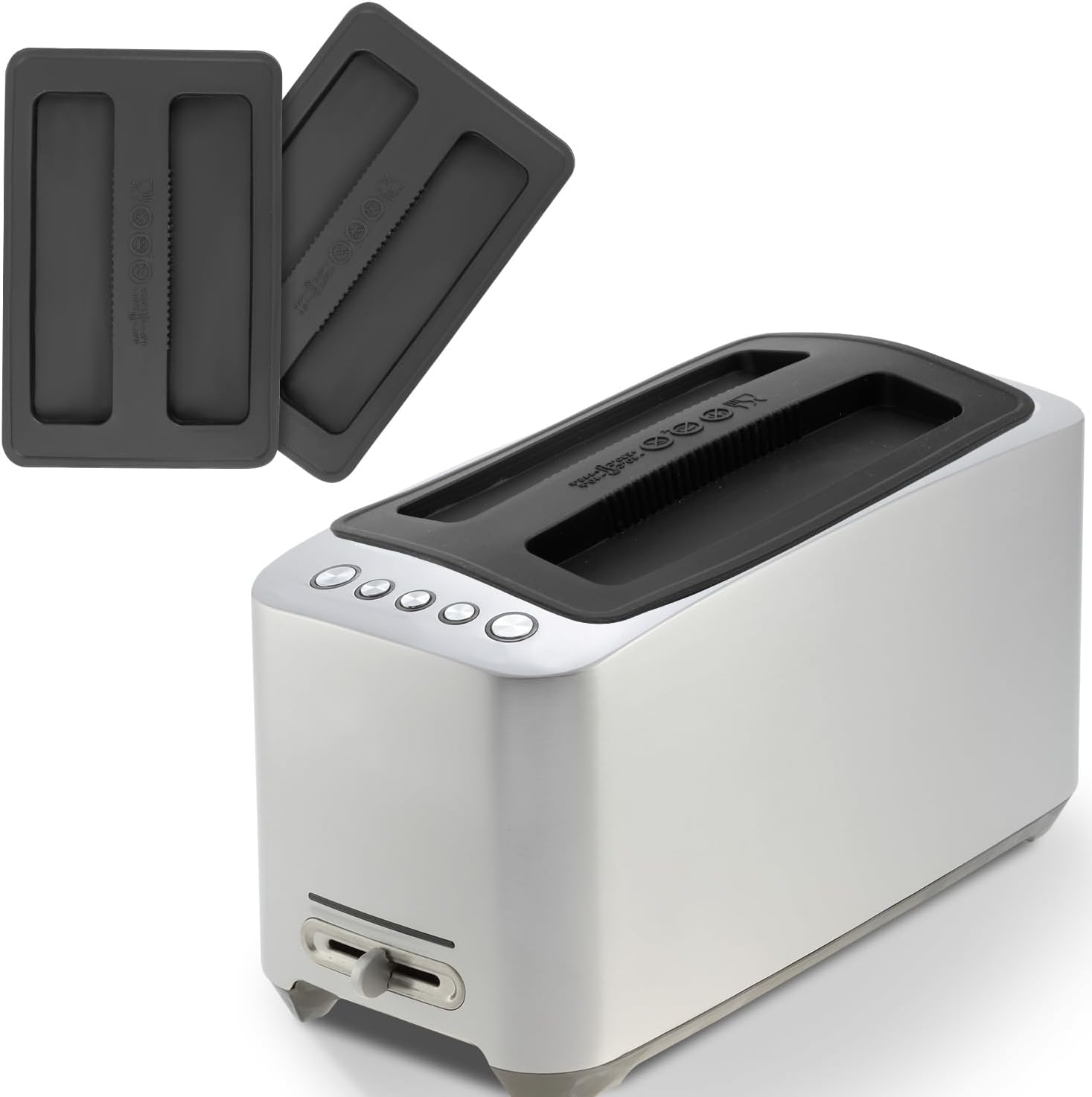 2Pcs Toaster Cover, Black Silicone Toaster Lid 2 Slices Dust Cover for Bread Machine Top Cover for Toaster for Baking Supplies image number 6