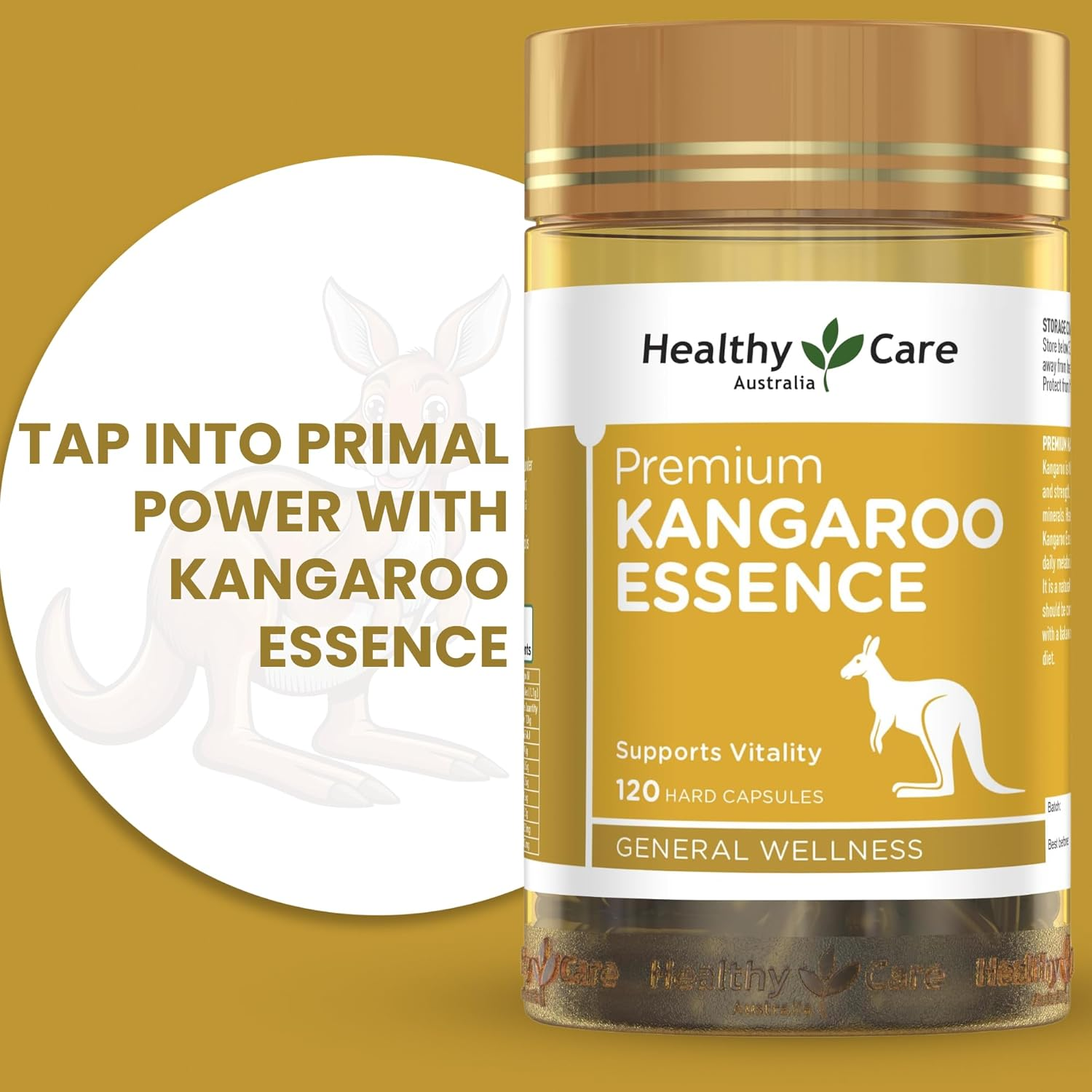 Healthy Care Premium Kangaroo Essence - Supports Vitality and Metabolic Health - Premium Dietary Supplement - All-Natural Ingredients- 120 Capsules image number 4