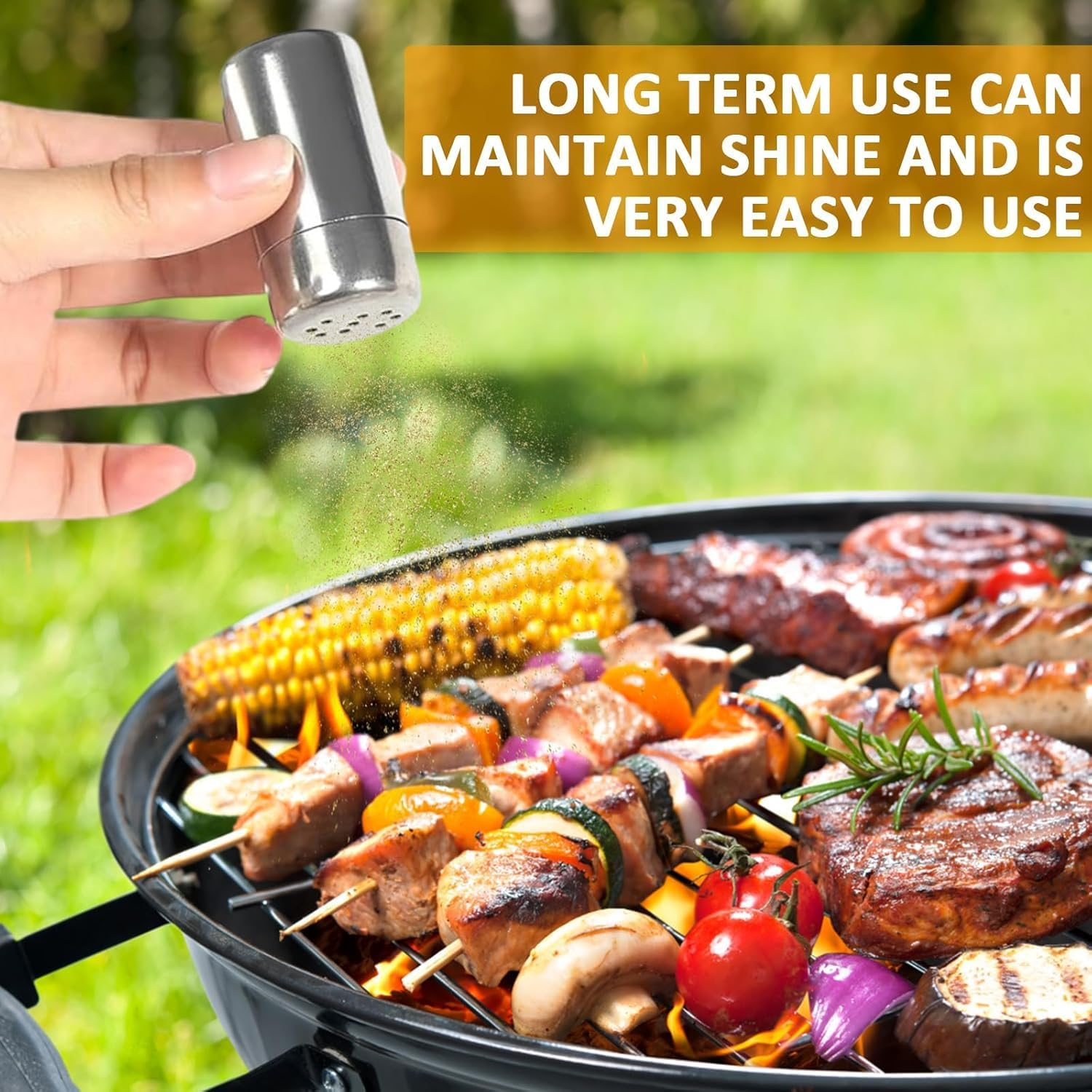 Mini Salt Shakers Small for on the Go 5 Ml Salt and Pepper Shakers, 4Pcs Stainless Steel Mini Salt and Pepper Shakers,Stainless Steel Salt Shakers 5 Ml Spice Shakers,Stainless Steel Mini Salt Shakers image number 5