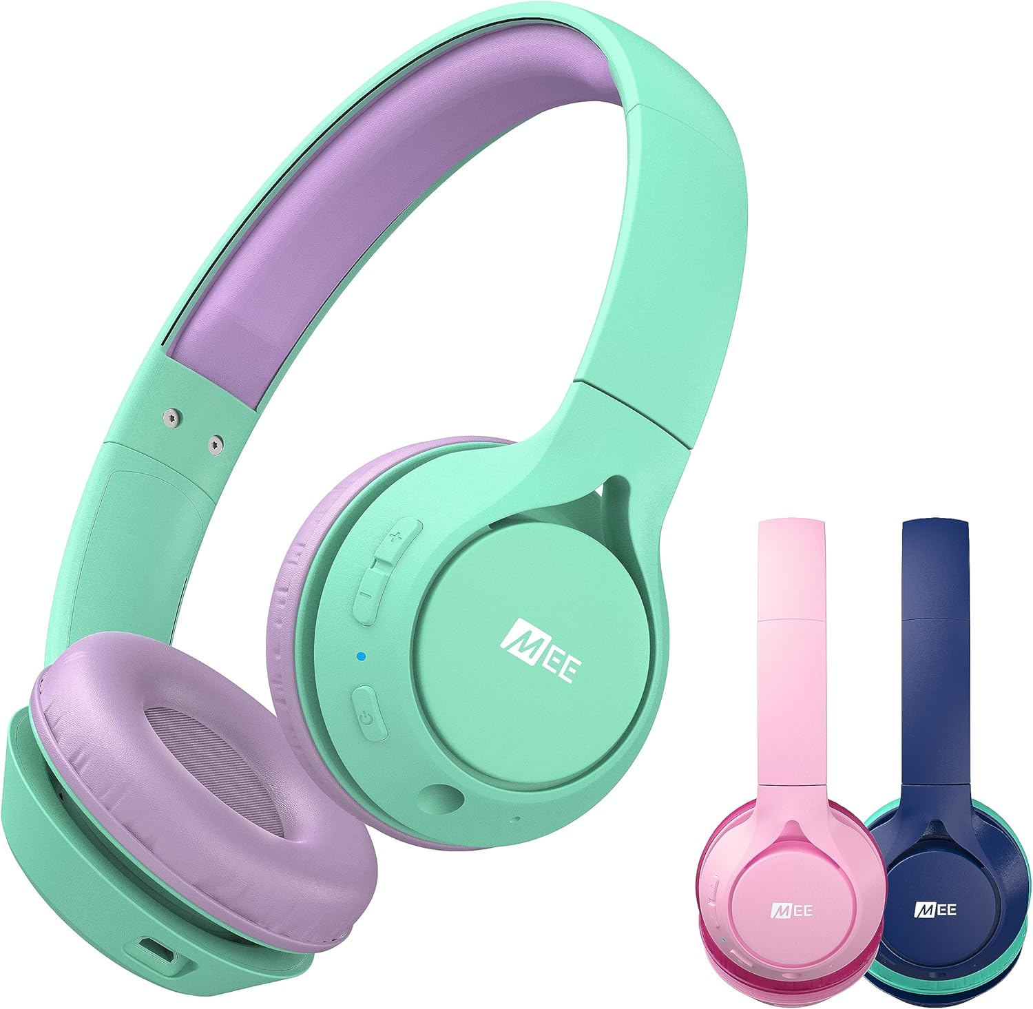 MEE Audio Kidjamz KJ45BT Children'S Safe Listening Bluetooth Wireless Headphones with Volume Limiter & Microphone, Adjustable On-Ear Kids Headset for Online Learning/School/Travel/Tablet Mint/Lavender image number 1