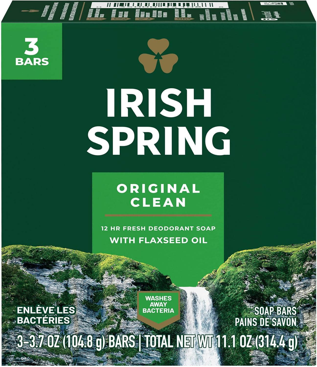 Irish Spring Deodorant Soap Original Bar, 3 Count 3.75 Ounce, 4 Packs, Total 12 Bars image number 4