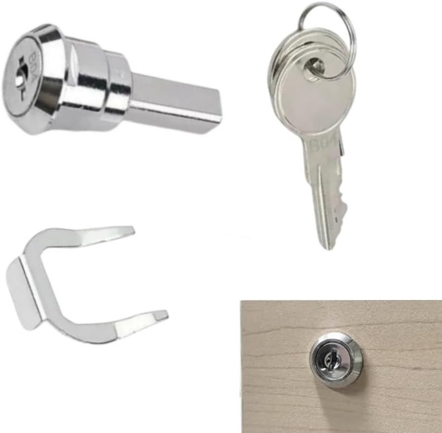 1 Pack Cabinet Lock with Keys, Key Lock, Heavy Duty Cabinet Cam Lock Set for Cabinets, RV Storage Locks, RV Compartment Locks for Truck Pickup Tool Box Mailbox Drawer Cabinet, Cam Locks Keyed Alike image number 3