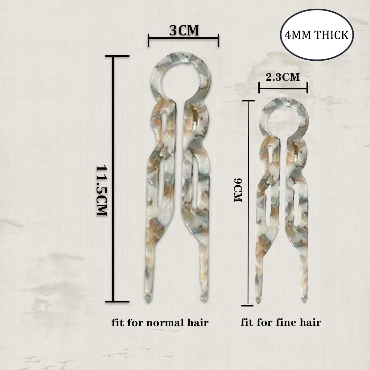 Hairpin 4Pcs-U-Shaped Hair Pins, Perfect Hair Styling Tools, Hairpin Set, Lialysoff Hair Accessories for Women with Thick Hair image number 3