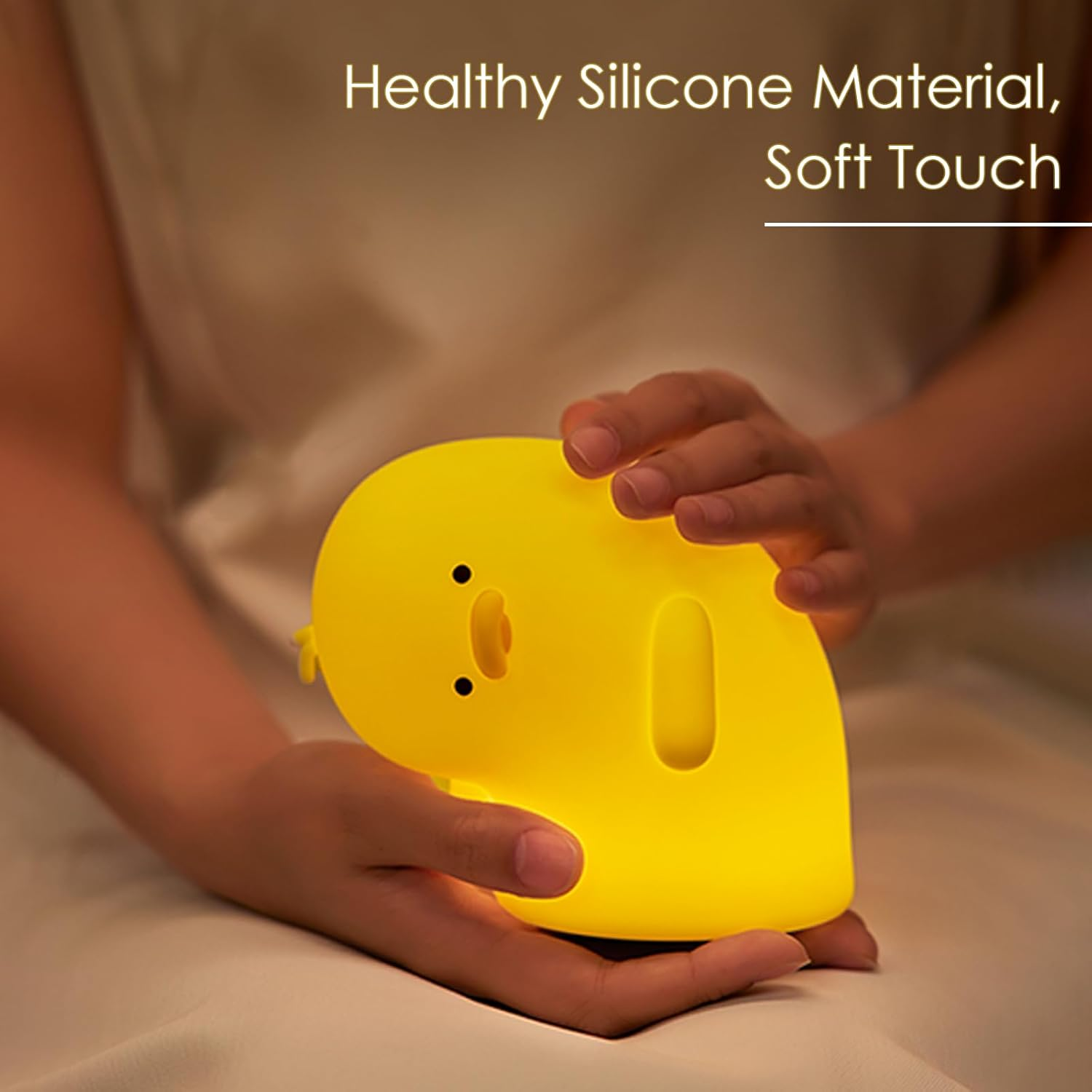Kids Night Light for Bedroom,Cute Duck Decor Lights Touch Lamp,Gift Rechargeable Nightlight,Anime Night Lamps, Funny Gifts USB Portable Wireless Dimmable Ducks Feeding Bed Lamp (Yellow) image number 5