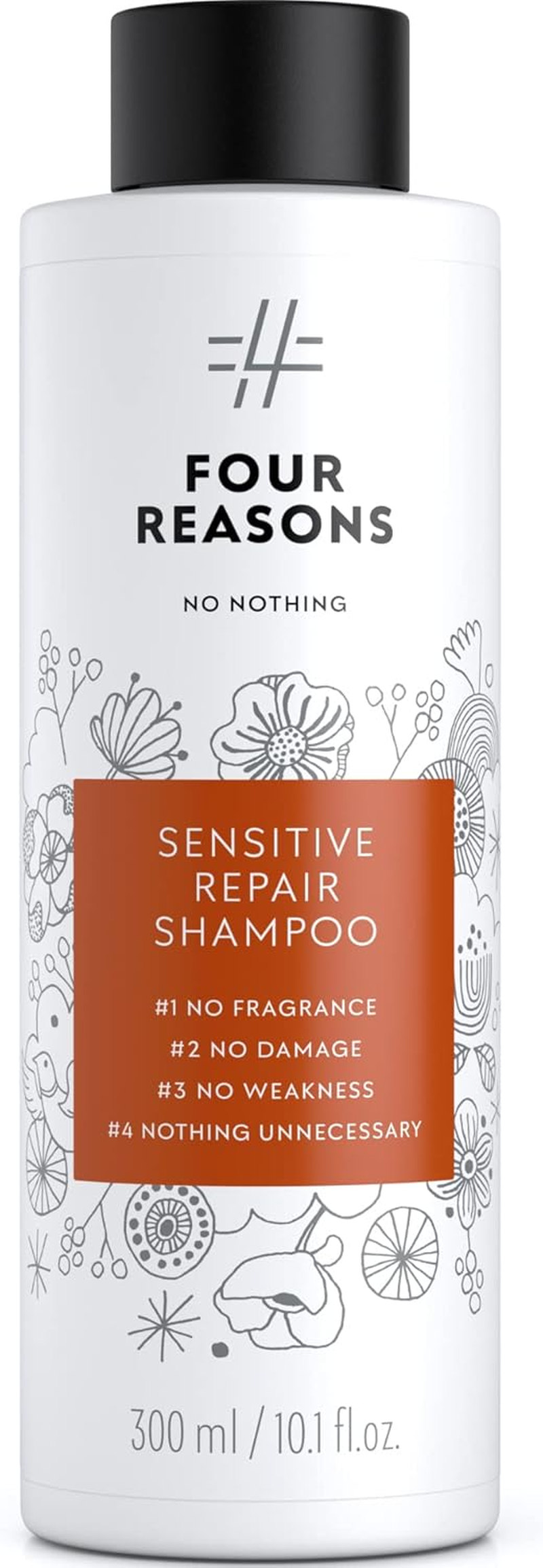Four Reasons No Nothing Sensitive Repair Shampoo - Fragrance-Free, Repairing Shampoo - for Dull and Damaged Hair | 100% Vegan | 300 Ml image number 6