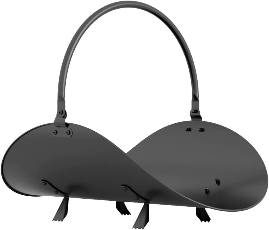 Black Log Holder Indoor and Outdoor Firewood Rack Hearth Basket image number 2