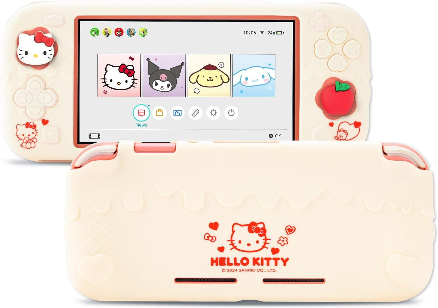 Kuitmor Protective Case for Switch Lite,Anti-Scratch Protective Shell,Soft Silicone Cover Case for Switch Lite 2019 with 2 Thumb Grip Caps image number 2