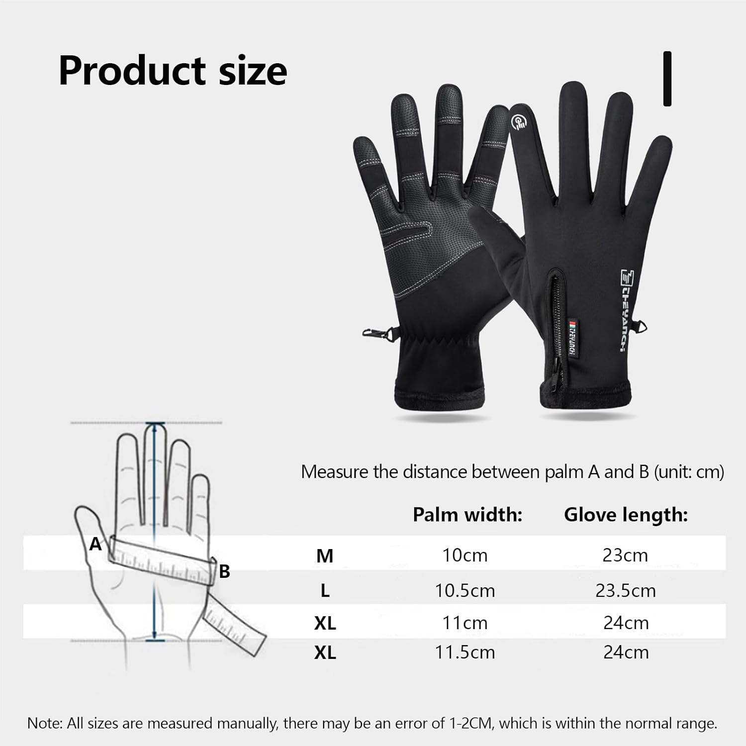 ZVCXOE Outdoor Gloves 2-Fingered Fishing Gloves Cold Weather Gloves Windproof Waterproof Fleece Lining Warm Forrunning Hiking Fishing image number 4