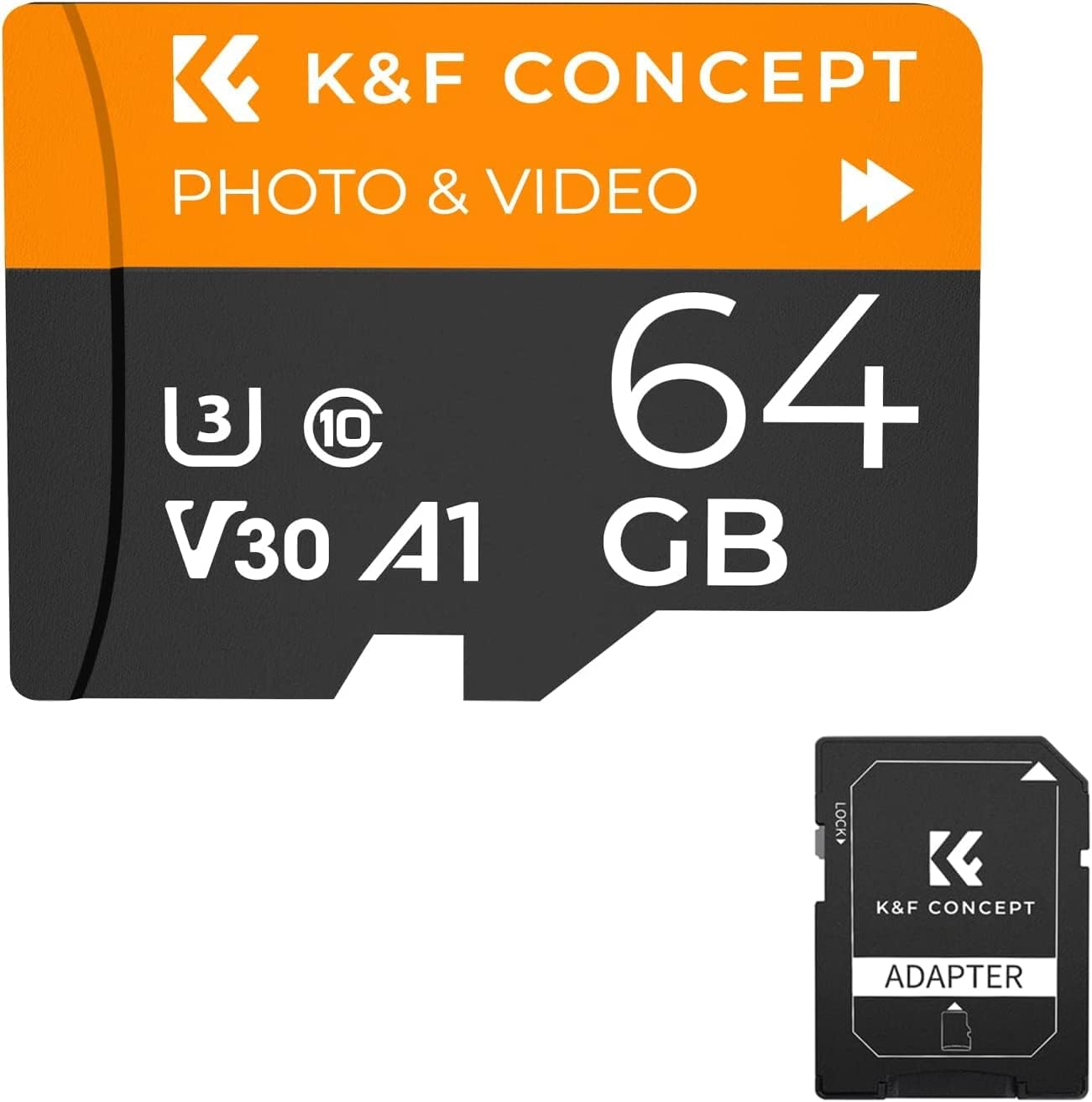K&F Concept 64GB Micro SD Memory Card with Adapter for Home Security Cameras image number 5