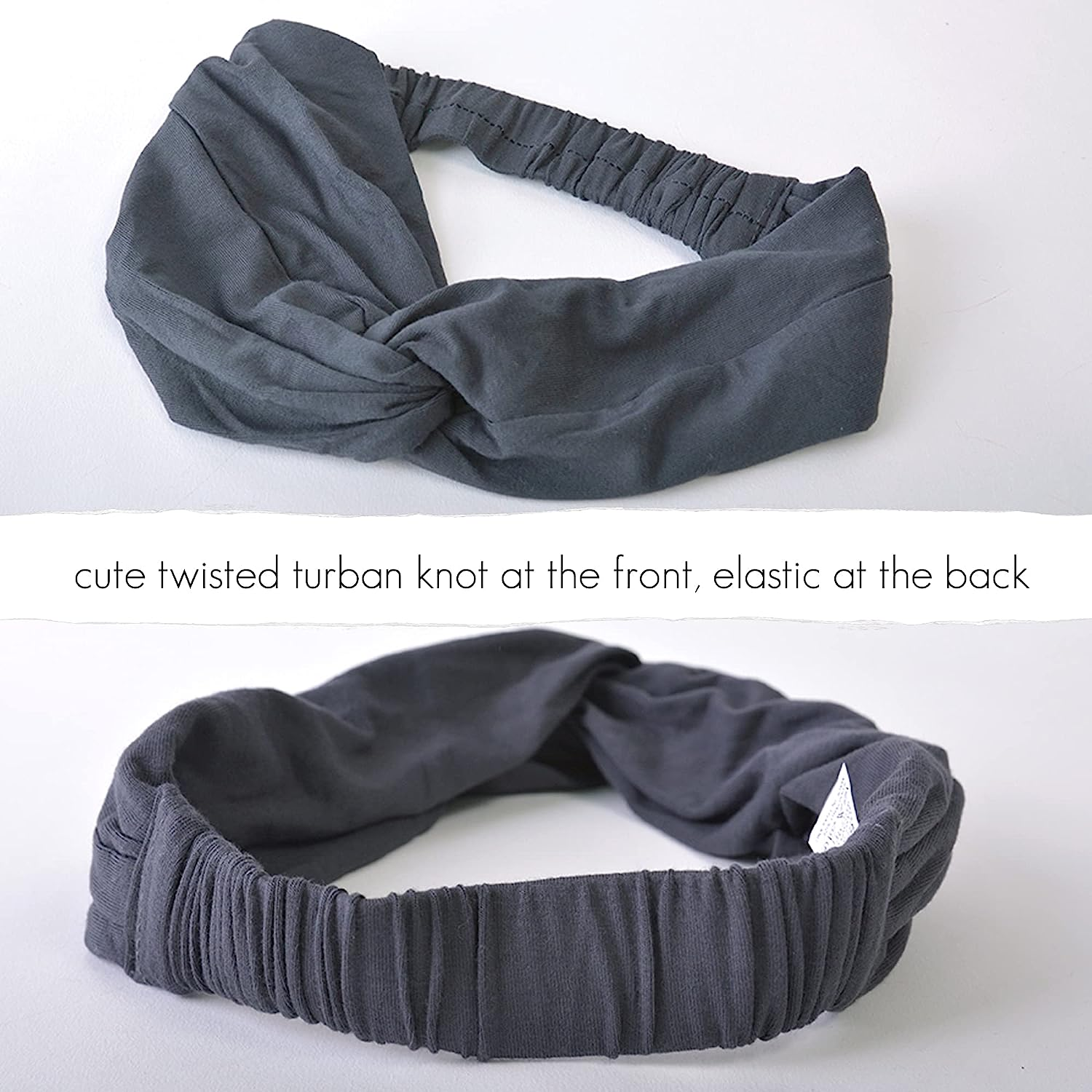 CHARM Womens Twist Turban Headband - Fashion Head Wrap Hairband Knot Hair Scarf Black image number 1