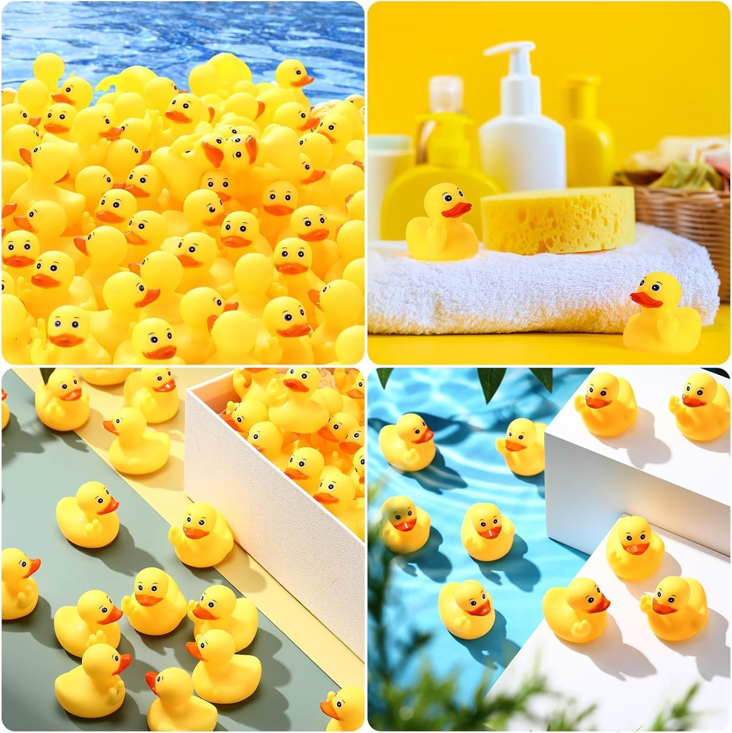 Yellow Rubber Ducks Bath Toys 20Pack, Bathtub Floating Squeaky Duck Bulk Baby Preschool Bath Toy for Baby Shower Infants Kids Toddler Birthday Party Decoration Gift (2.1", 20Pcs image number 6