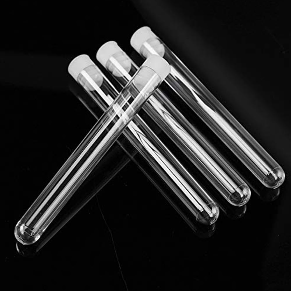 EOMECUIGAO 5Ml Clear Plastic Test Tubes 50Pcs with Push-Cap, 12 X 84Mm image number 1