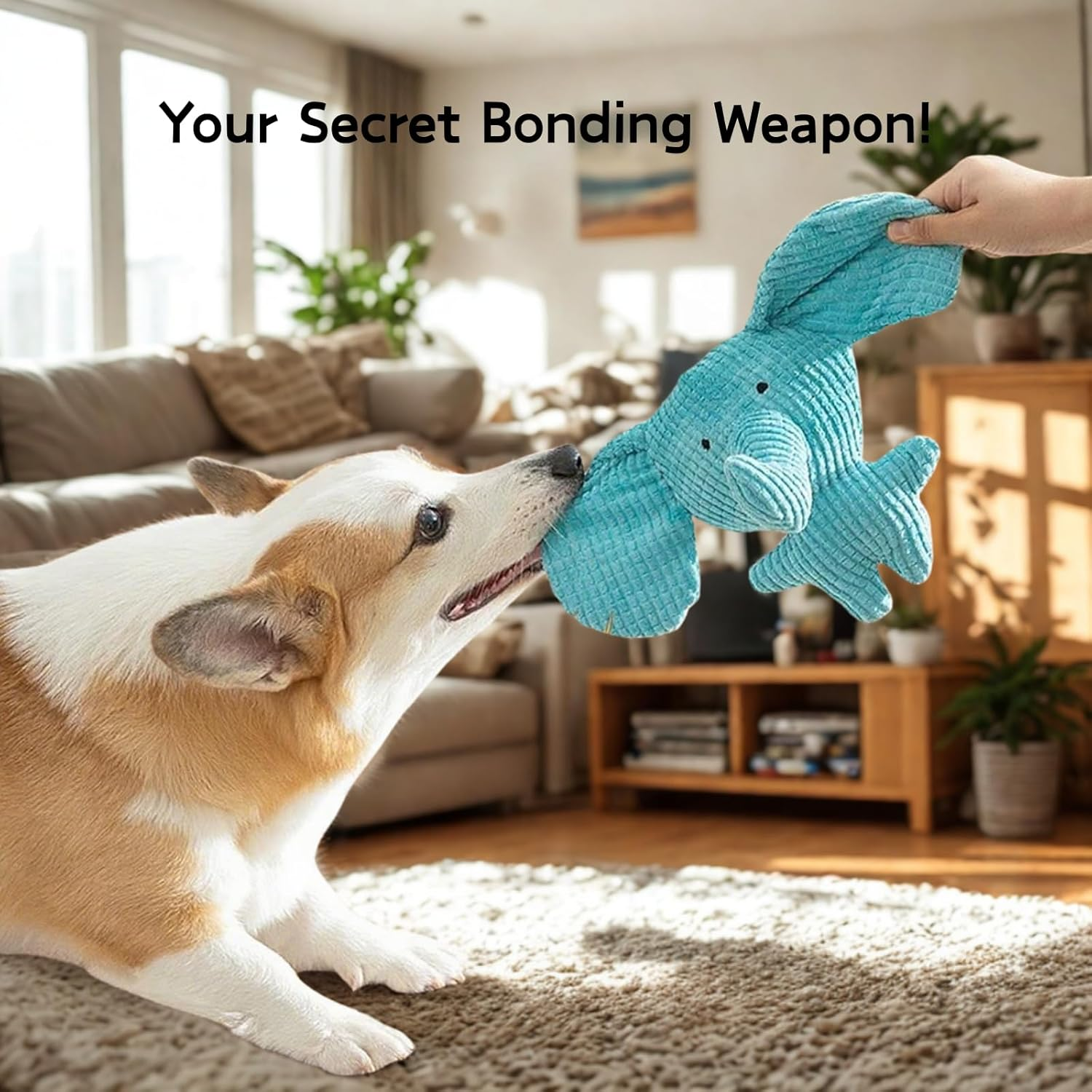 Squeaky Plush Elephant Dog Toy - Tough Chew Proof & Teeth Cleaning for Puppy, Small Medium Dogs - Boredom Relief Fun Interactive Toy image number 5