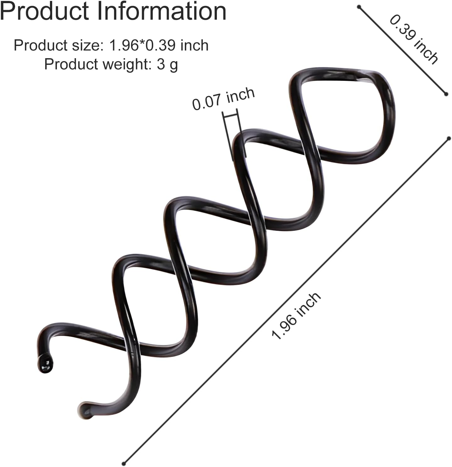 30-Piece Spiral Hair Pins, Twist Corkscrew Spin Pins with Non-Scratch Rounded Clips for Women'S Hair Styling DIY (Black) image number 1