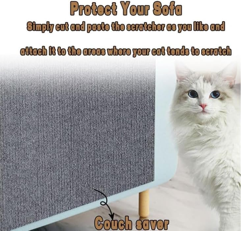 Climbing Cat Scratcher, DIY Climbing Cat Scratcher, Trimmable Self-Adhesive Carpet Cat Mat Pad,Cat Scratch Furniture Protector,Cat Climbing Wall Wear-Resistant (Brown, 15.7 * 39In) image number 5