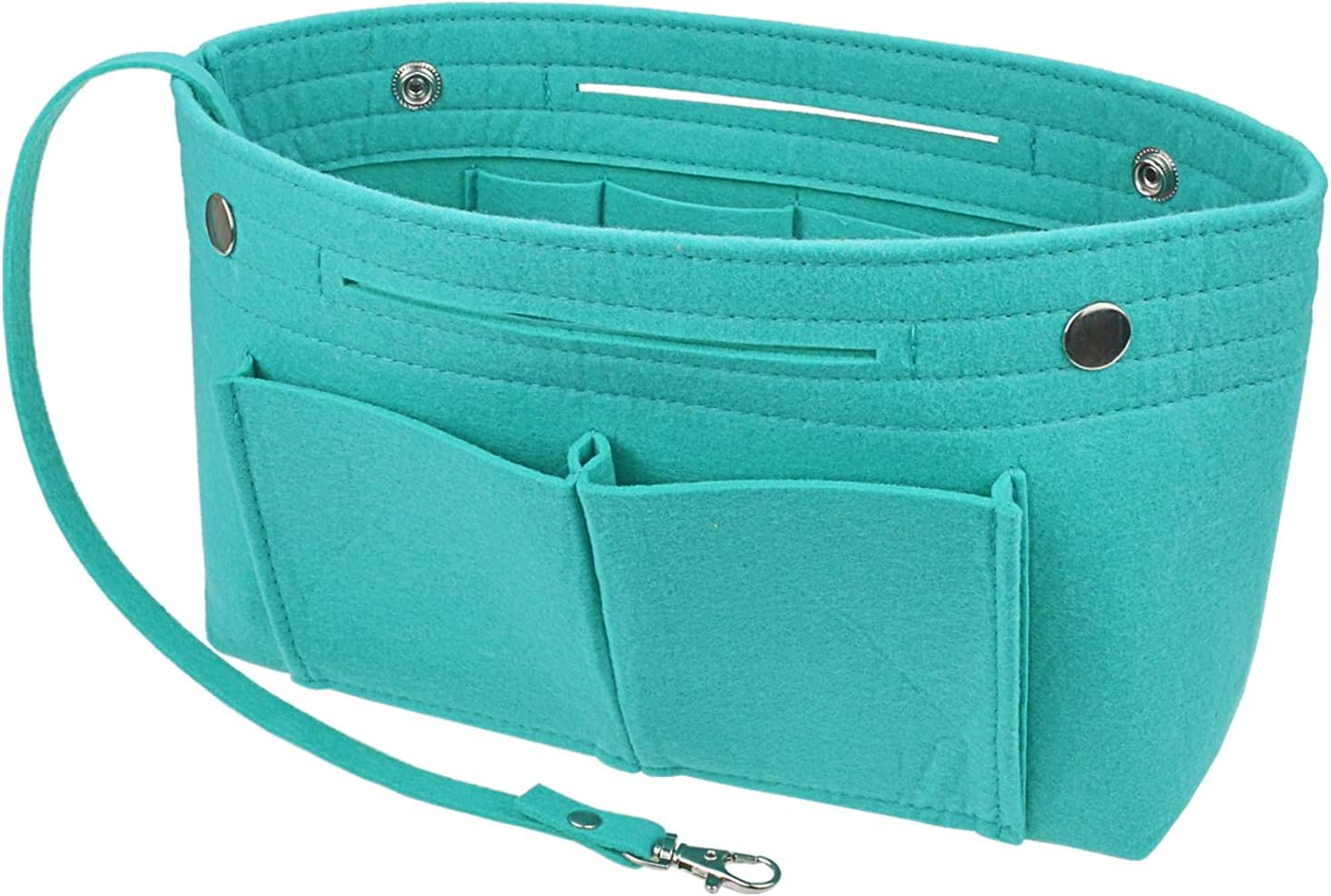 YIICOOLY Felt Tote Handbag Purse Organizer Insert Divider Shaper Bag in Bag, Blue, Small