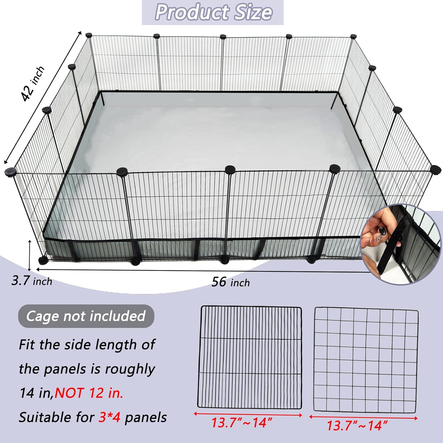 Guinea Pig Cage Liner Tarp Bottom Waterproof and Washable Base Also for Rabbits, Bunny, Chinchesillas, Hedgehog, Ferrets and Other Small Animals(42X56 Inches) image number 5