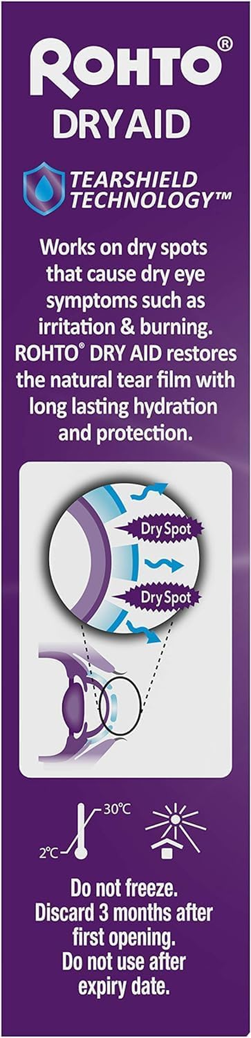 Rohto Dry Aid Intensive Dry Eye Relief Lubricant Eye Drops 10Ml image number 3