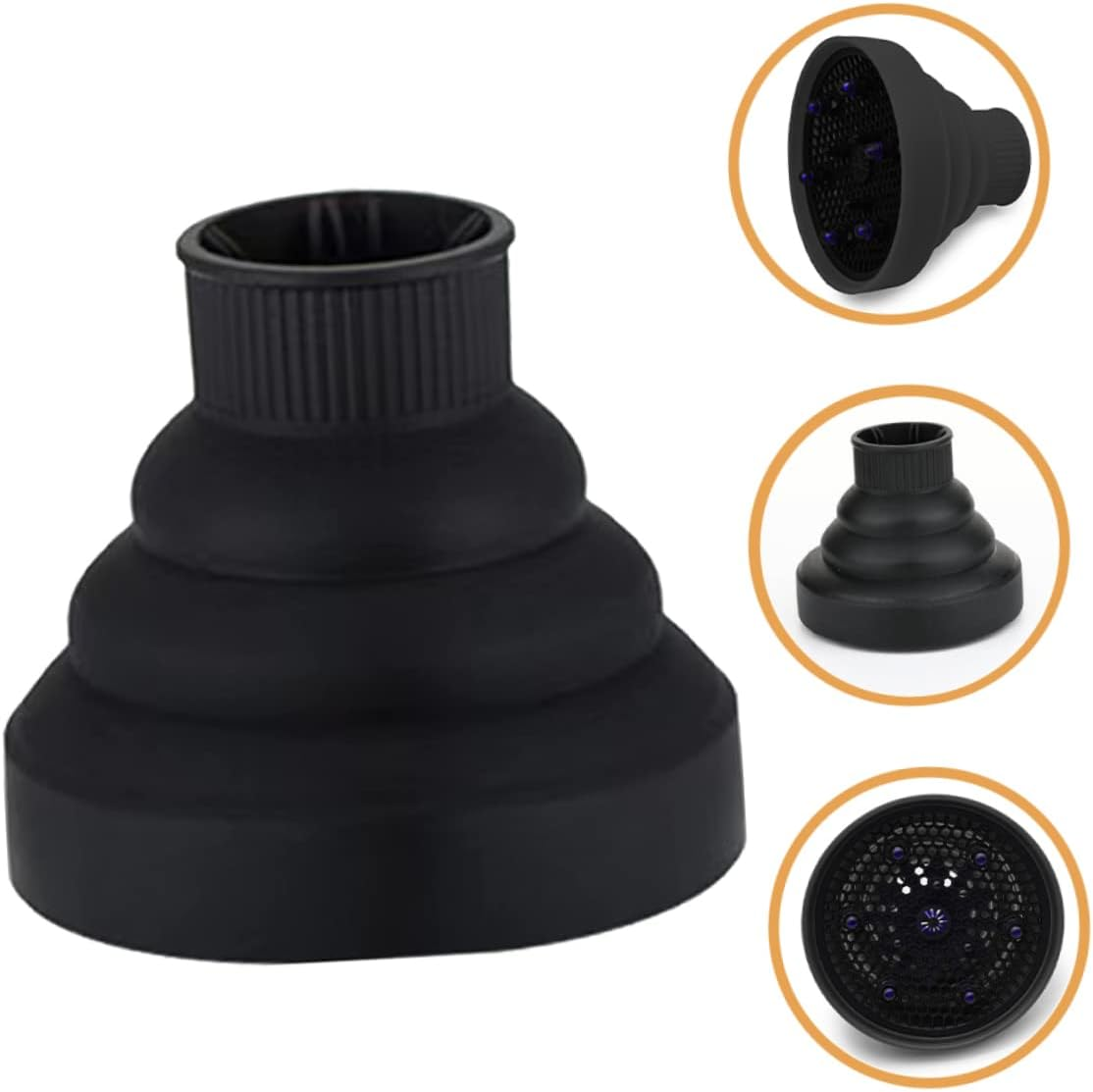 BATHVEVE Silicone Windshield Cover Hair Dryer Diffuser Attachment Hair Diffuser For image number 4