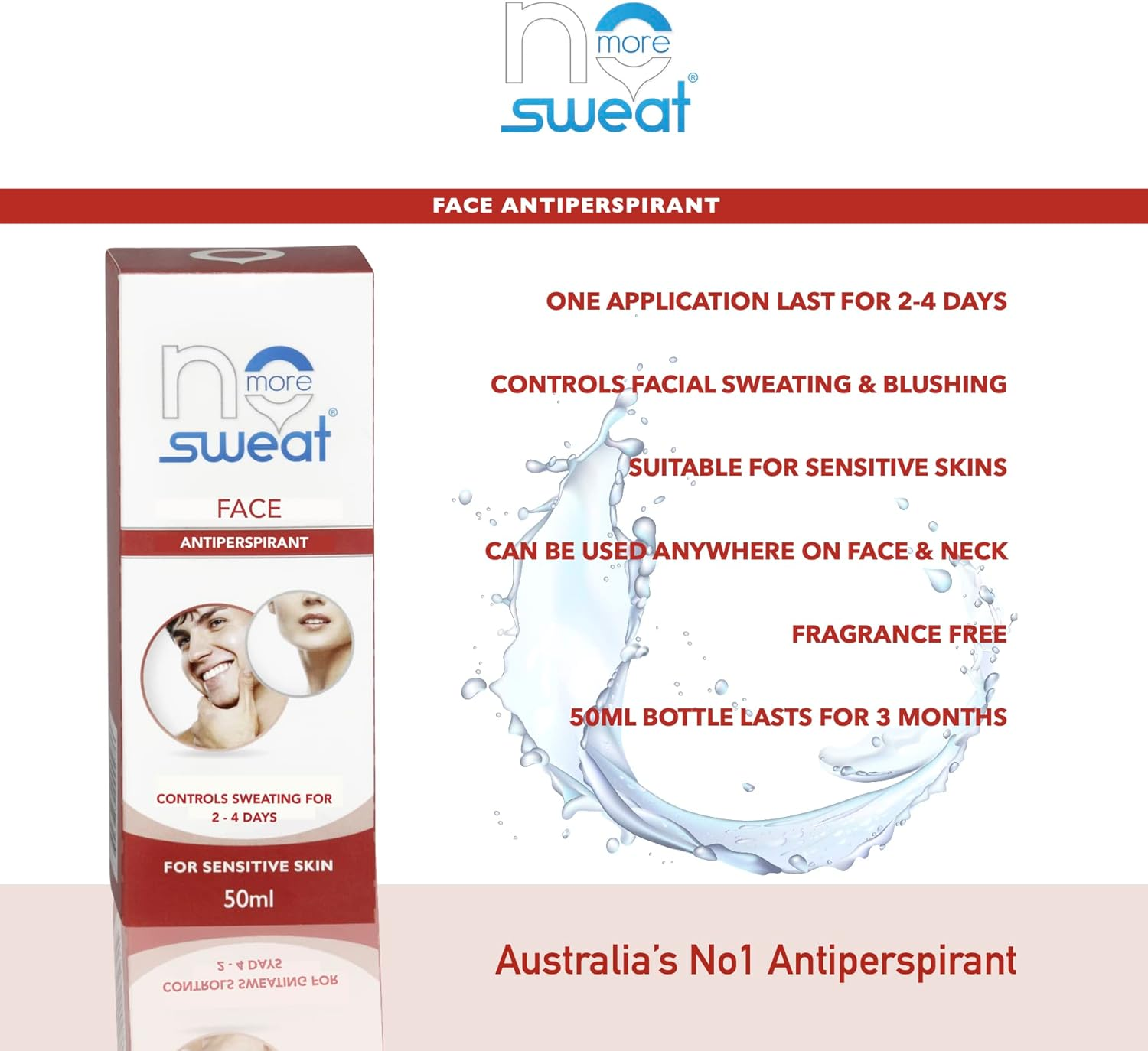 No More Sweat Face Antiperspirant Cream 50Ml image number 1