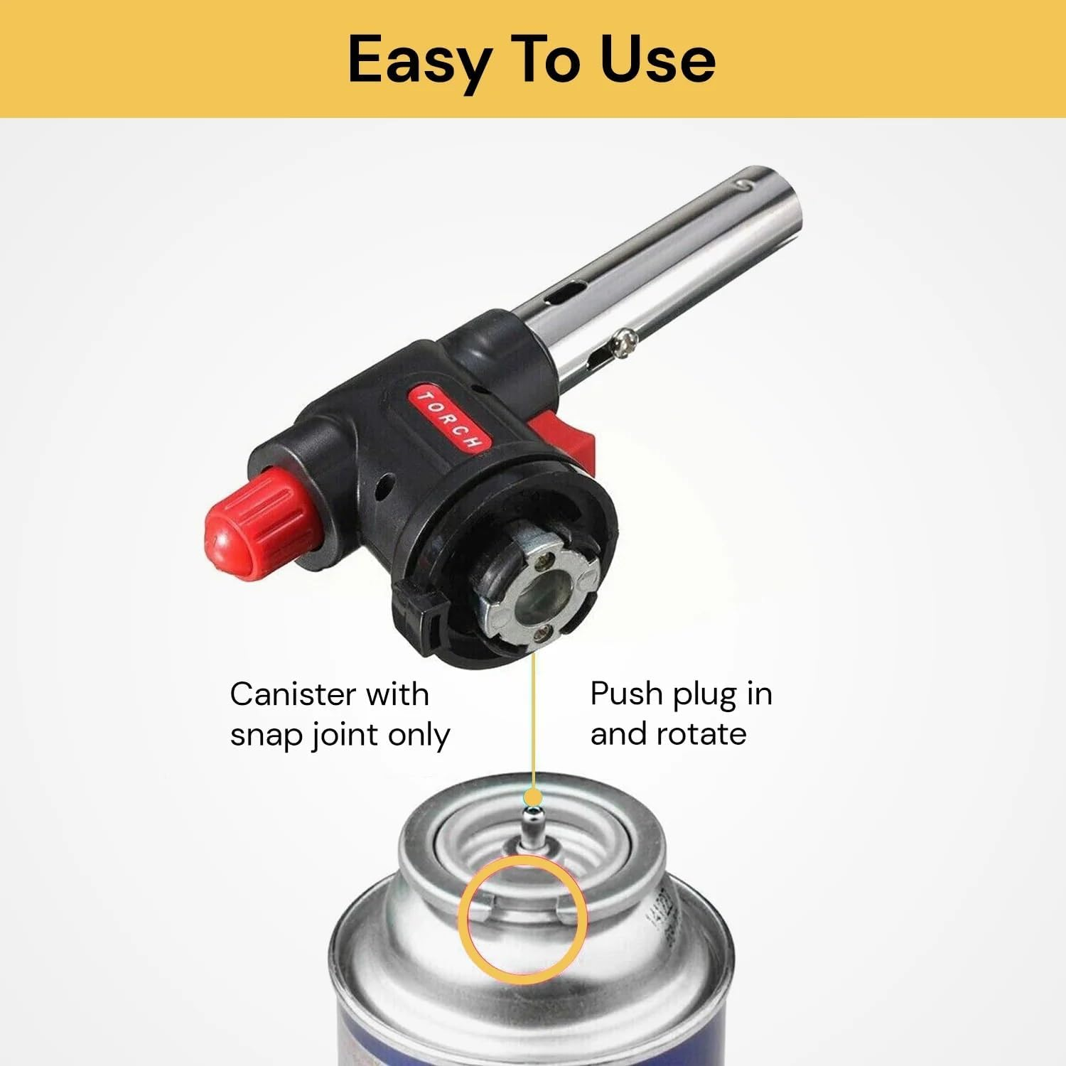 EZONEDEAL Gas Burner,Butane Blow Torch,Kitchen Butane Torch,Chef Cooking Torch Adjustable Flame Kitchen Torch for Cooking,Bbq,Baking,Camping,Roasting,Welding image number 1