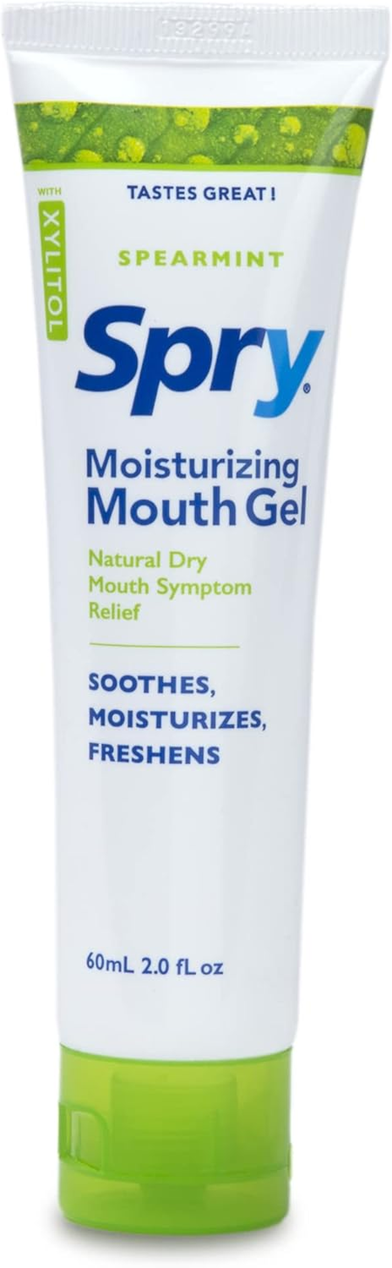 Spry Natural Xylitol Dry Mouth Relief Gel - Long Lasting, Sugar-Free Moisturizer, Stimulate Saliva Flow and Stop Bad Breath, Spearmint Flavor, 2 Oz