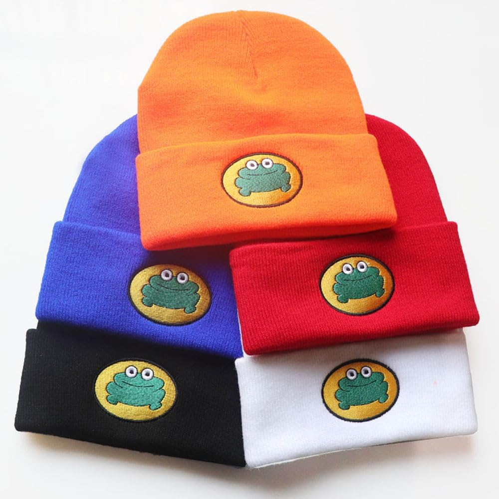 Cute Cartoon TV Parappa the Rapper Frog Beanie Hat Unisex Funny Knitted Beanie Novelty Beanies Knit Hats image number 1