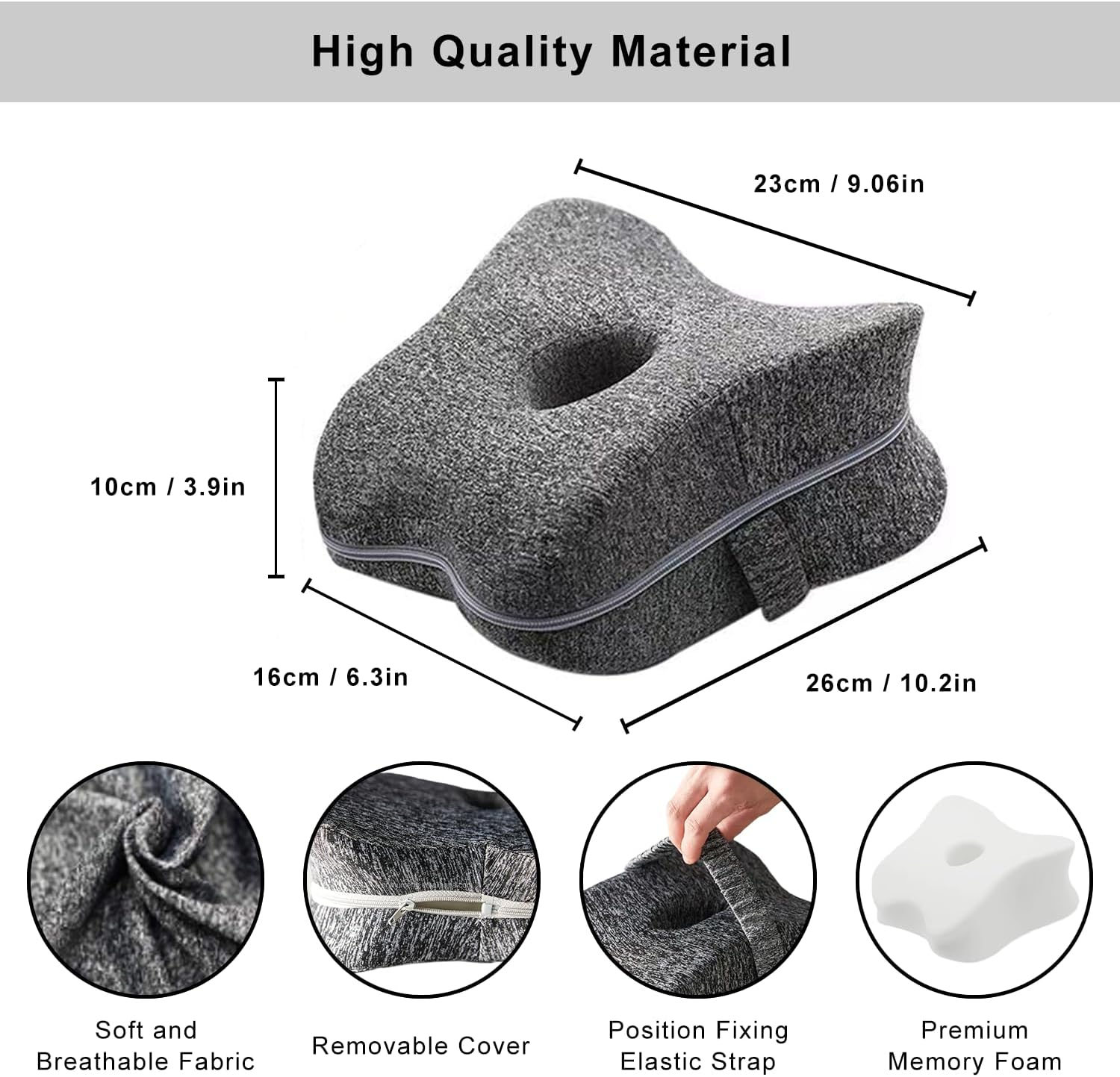 Knee Pillow for Sleeping on Side, Memory Foam Wedge Pillow Knee Pillow, Leg Pain, Knees Pain, Joints Pain & Pregnancy Bed Leg Cushion for Side Sleepers image number 5