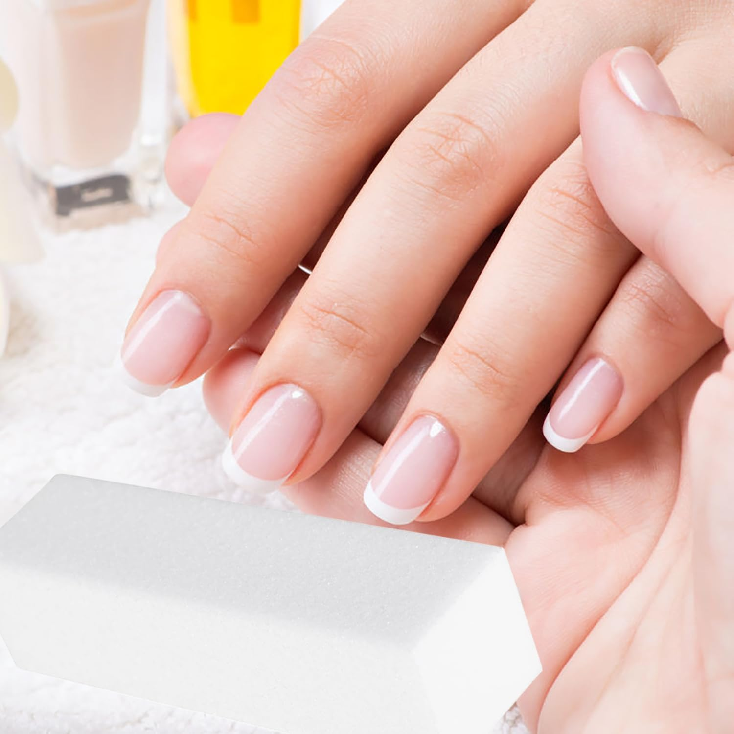 Icovalescent 10 Pieces Nail Buffer Block, Square Nail Buffer Sponge Buffer Professional for Home Beauty Salons Gel Nails (White) image number 1