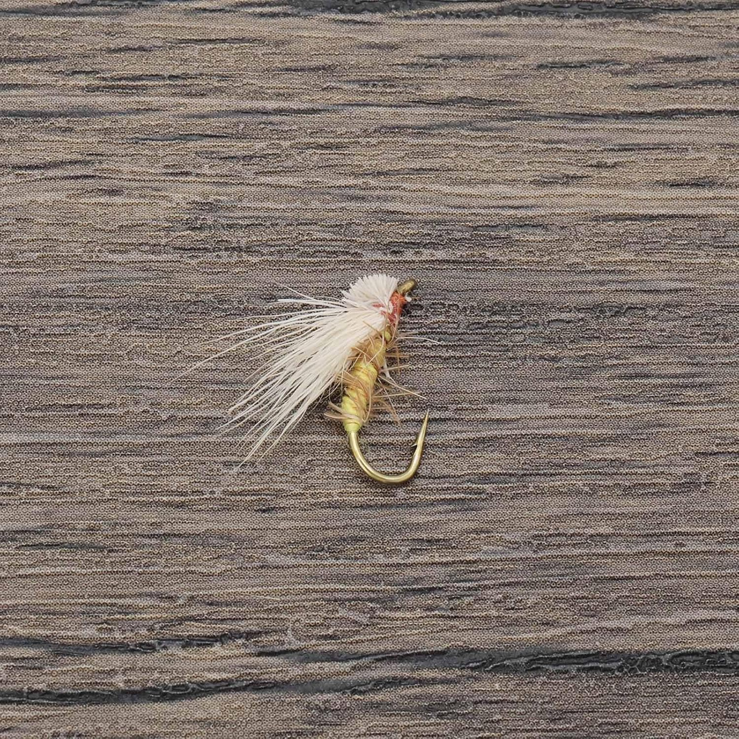 Emsea 12Pcs Barbless Dry Flies Fly Fishing Lures Silkworm Moth Fly Bait Hand Tied Fishing Flies for Fishing Trout Bass Salmon 15Mm