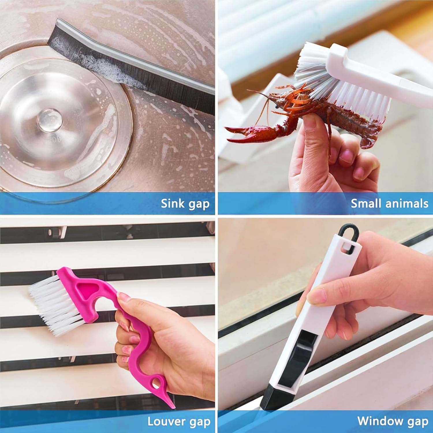 14Pcs Small Crevice Cleaning Brush Set,Scrub Brush Gap Clean Tools for Household Use, Groove Gap Cleaning Tool for Cleaning Kitchen,Bathroom, Corner, Sink,Door,Window Track,Cup image number 4