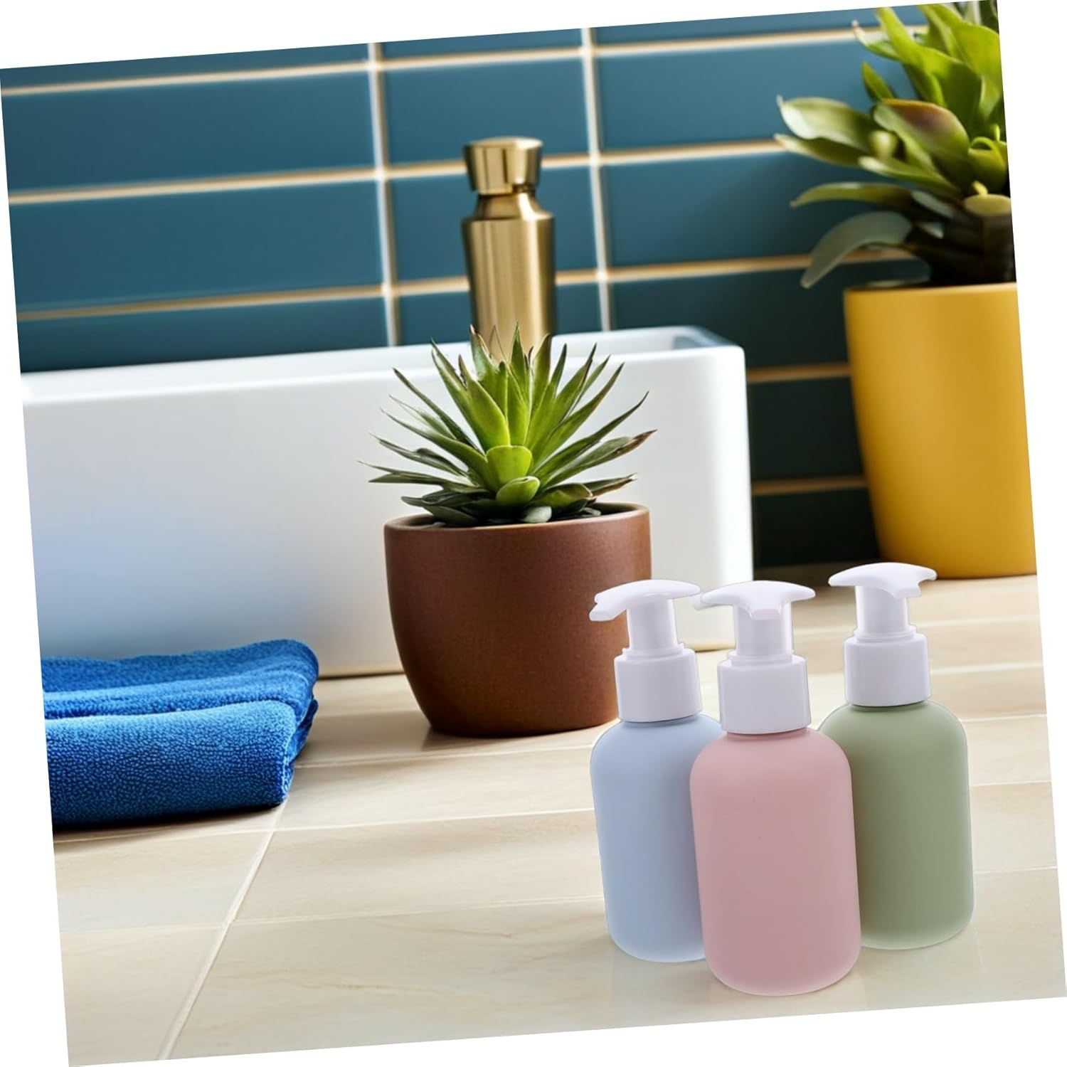 CLISPEED 3Pcs Leakproof Travel Pump Bottles Refillable Lotion Dispenser for Toiletries Cosmetics Shampoo Hand Soap and Skincare Creams Spillproof Widemouth Design for Easy Refills Portable image number 5