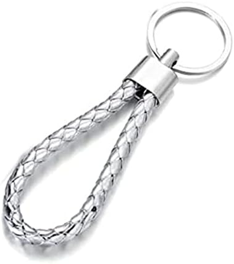 5 Colors Braided PU Leather Strap Keyring Keychain, Leather Keyring, Personalised Keychain, Car Key Chain Ring DIY Rope Keyring for Men or Women