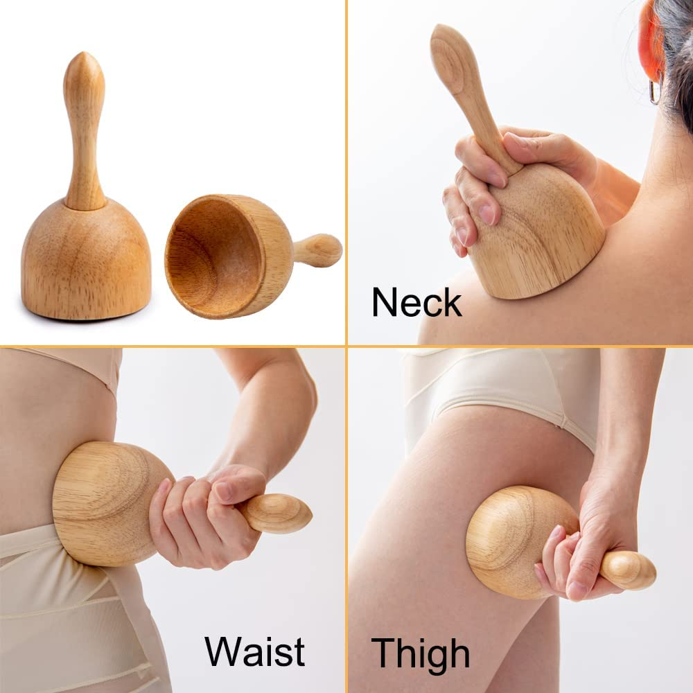 Wood Therapy Massage Tools 3 in 1 Lymphatic Drainage Massager Body Sculpting Tool Maderoterapia Kit Wood Therapy Tools Lymphatic Drainage Tool Wooden Swedish Cup Maderotherapy Colombiana image number 6