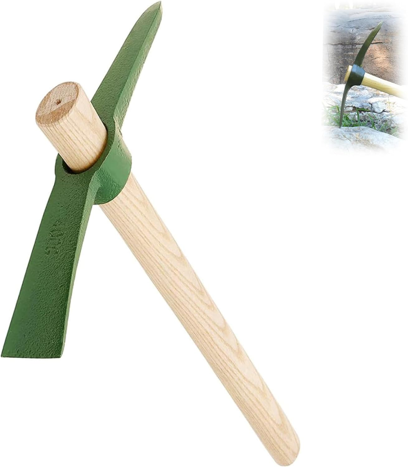 Sturdy One-Piece Cast Iron Garden Hoe Pickaxe - Forged & Heat-Treated for Weeding, Gardening, Camping, Hiking & Outdoors image number 5