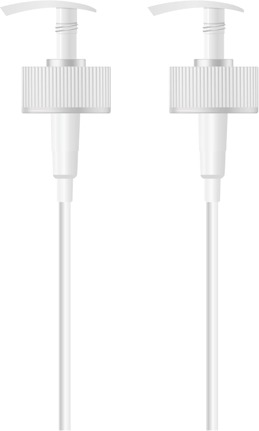 White Pump Dispenser with Spring | 200Ml | 16Cm Height | 24/26Mm Neck Size | Durable Plastic | Ideal for Lotion, Shampoo, Conditioner & DIY Beauty & Skincare Products_(Pack of 2)