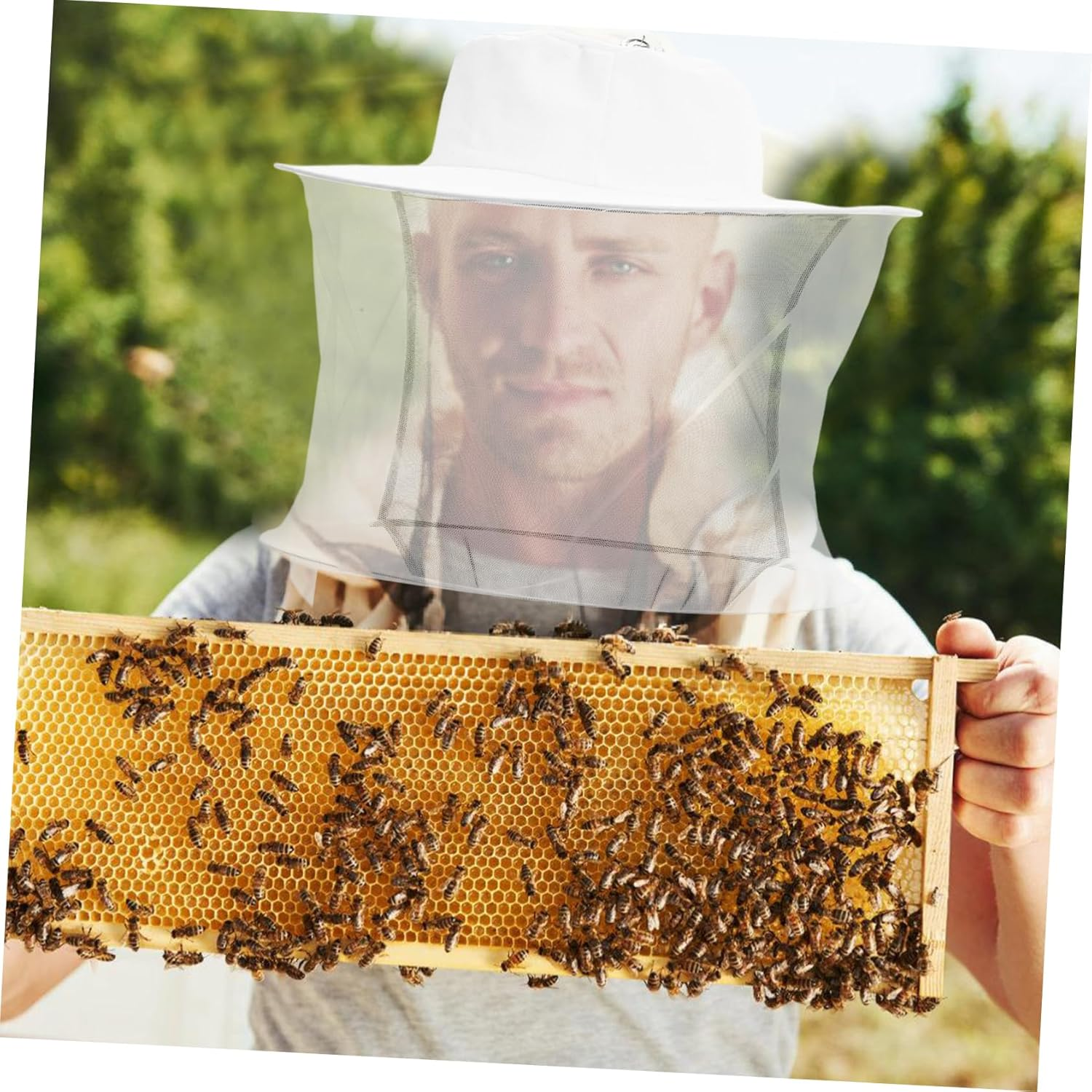 Portable Beekeeper Hat with Netting Lightweight Face Covering for Beekeeping Gardening Outdoor Activities Breathable Durable Design White image number 1