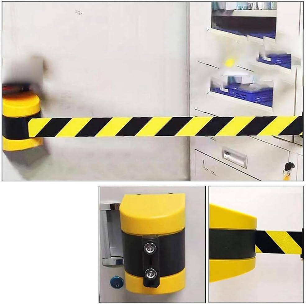 Magnetic Retractable Belt Barrier, Queue Barrier Belt with Magnetic Adsorption, 10M Cordon Barrier