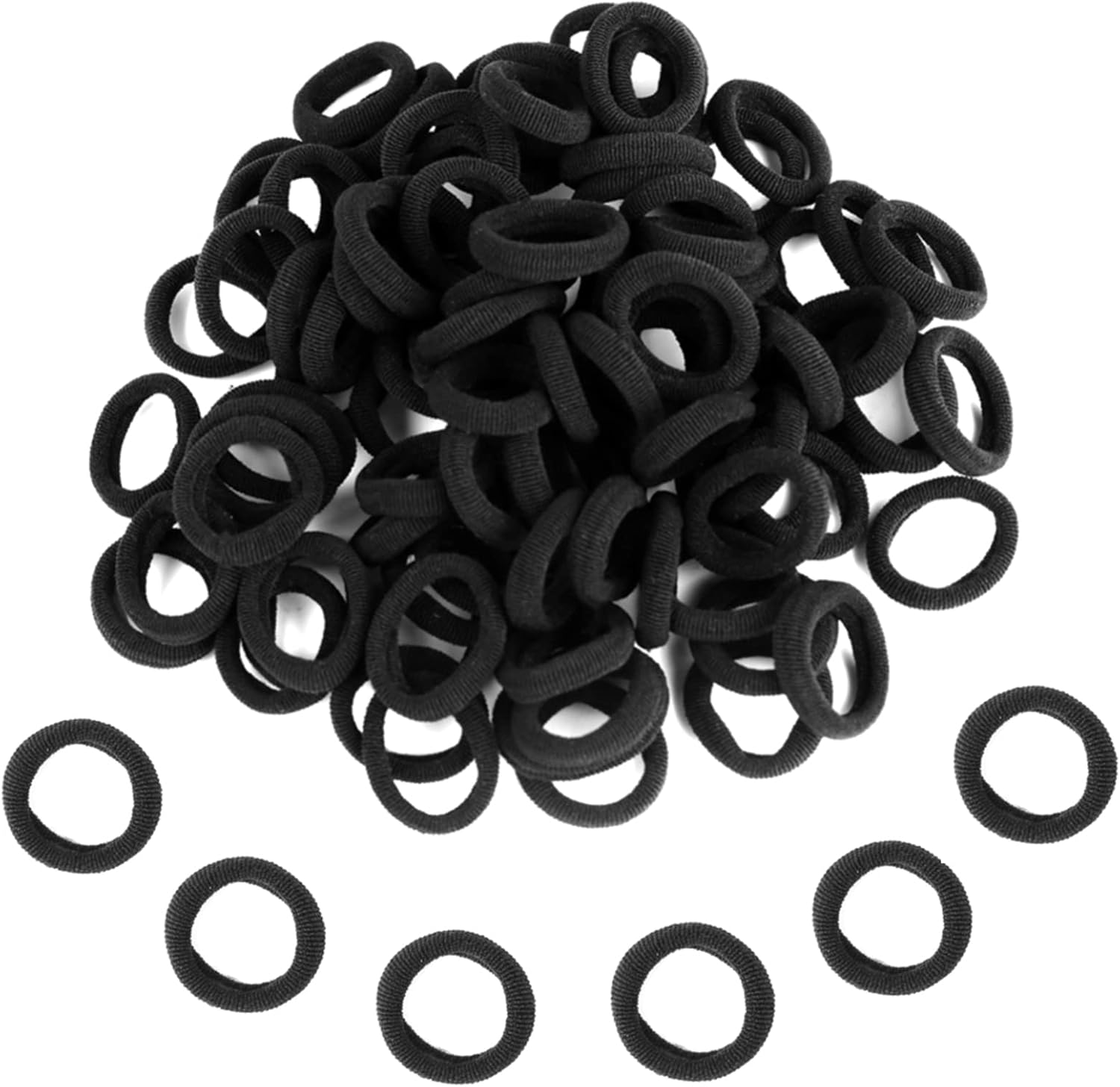 Mini Hair Bands for Girls, Zingso Colored Soft Small Tiny Elastic Hair Ties Rubber Bands Hair Bands Ponytail Holders for Baby Kids Girls (Colourful (100PCS))