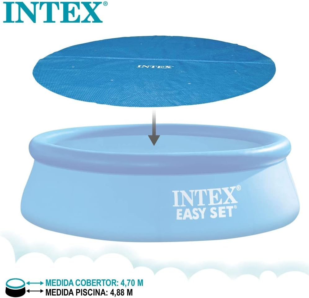 Intex 28014E Solar Pool Cover: for 16Ft round Easy Set and Metal Frame Pools &ndash; Insulates Pool Water &ndash; Reduces Water Evaporation &ndash; Keeps Debris Out &ndash; Reduces Chemical Consumption image number 4