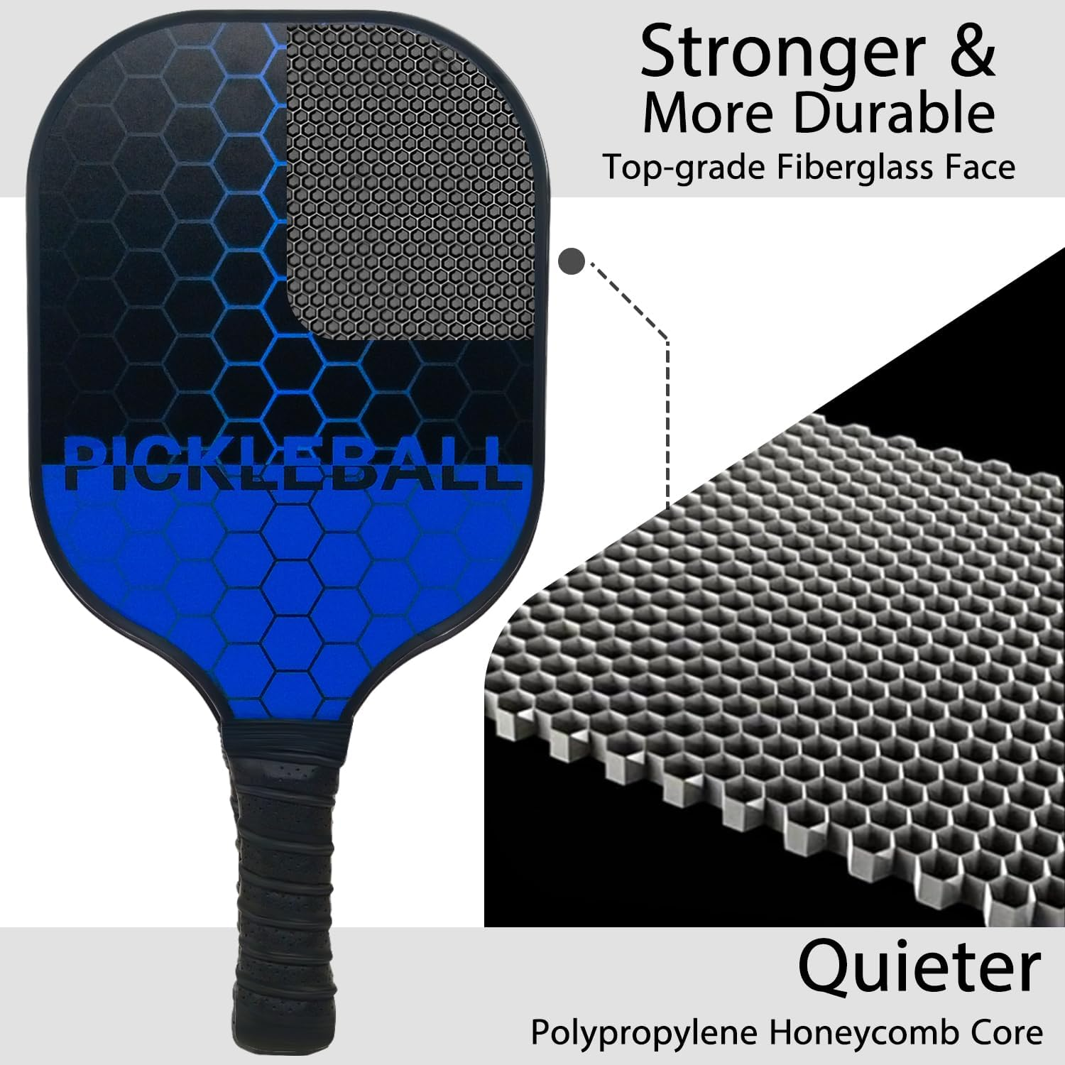 Pickleball Paddles,Pickleball-Set of 2 Paddles and 4 Balls with Paddle Bag,Usapa Approved Fiberglass Surface,Pickle Ball Paddle Set for Men Women. image number 4