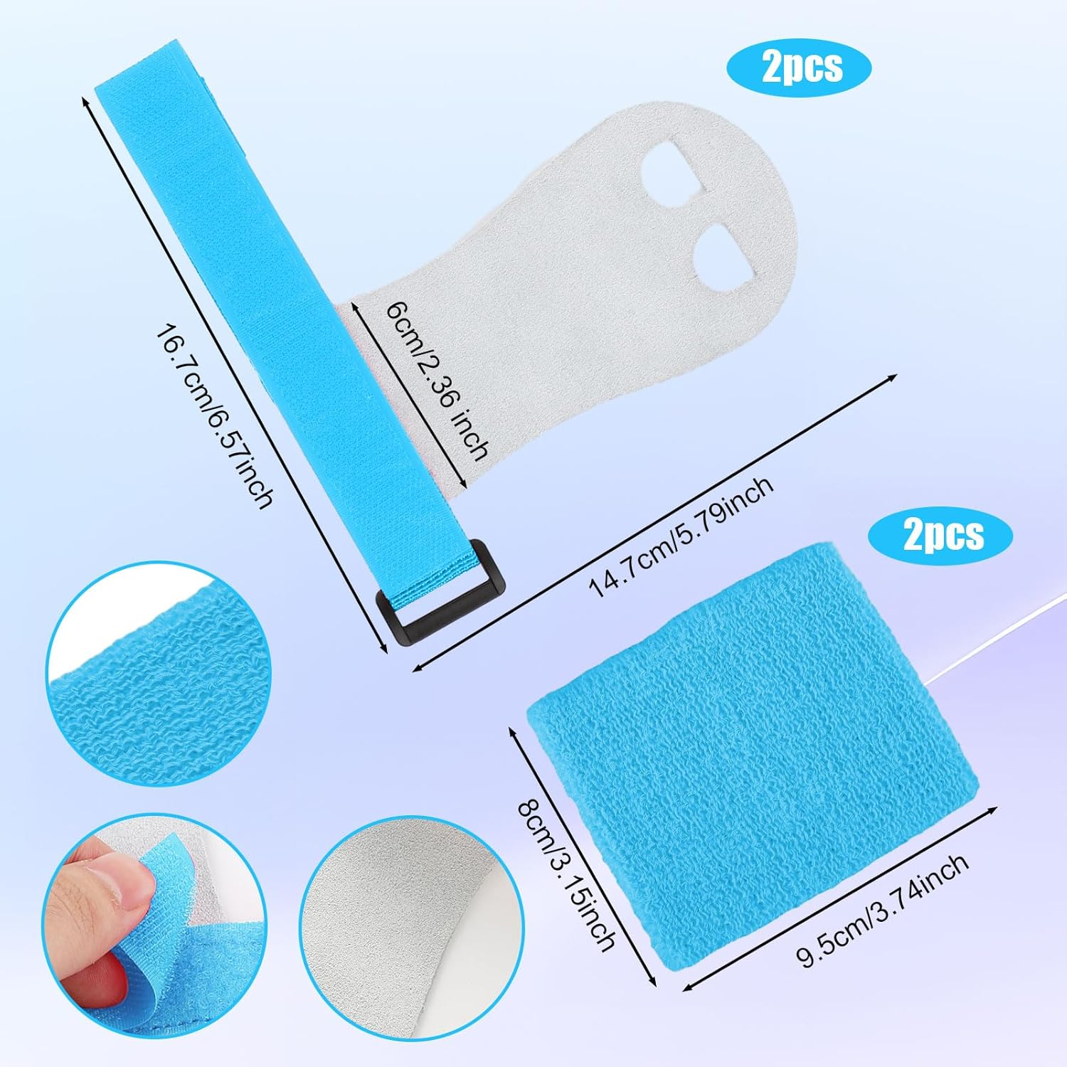 4Pcs Gymnastics Hand Grips & Wristbands, Sweatband Wrist Bar Grips Palm Protectors Comfortable Gymnastics Gloves Wrist Support Sports Accessories for Exercise & Workout image number 4