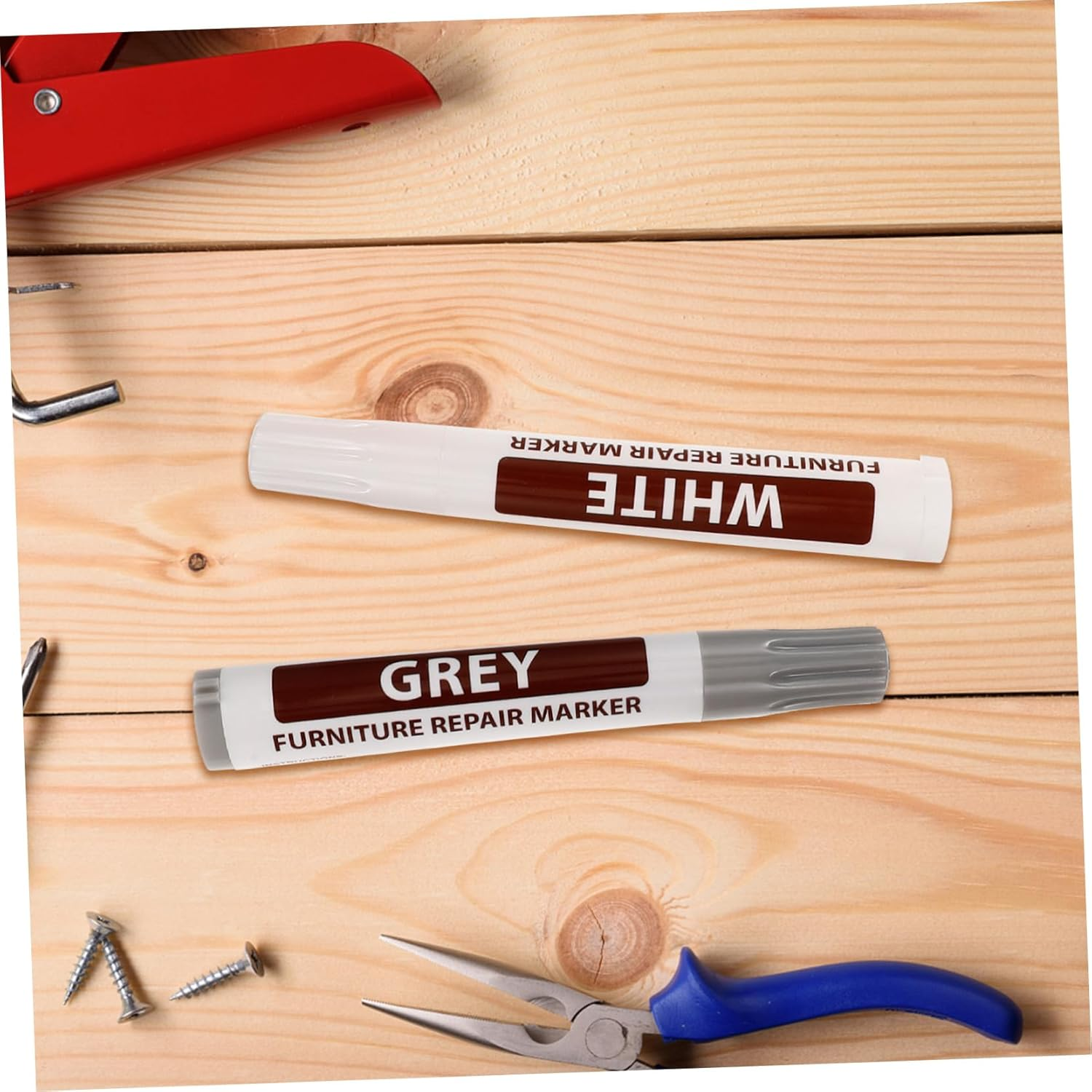 8Pcs Furniture Repair Markers Set Wood Scratch Repair Pens for Hardwood Floors Multi-Color Touch-Up Markers for Furniture Easy to Use Stain Pens for Home Improvement