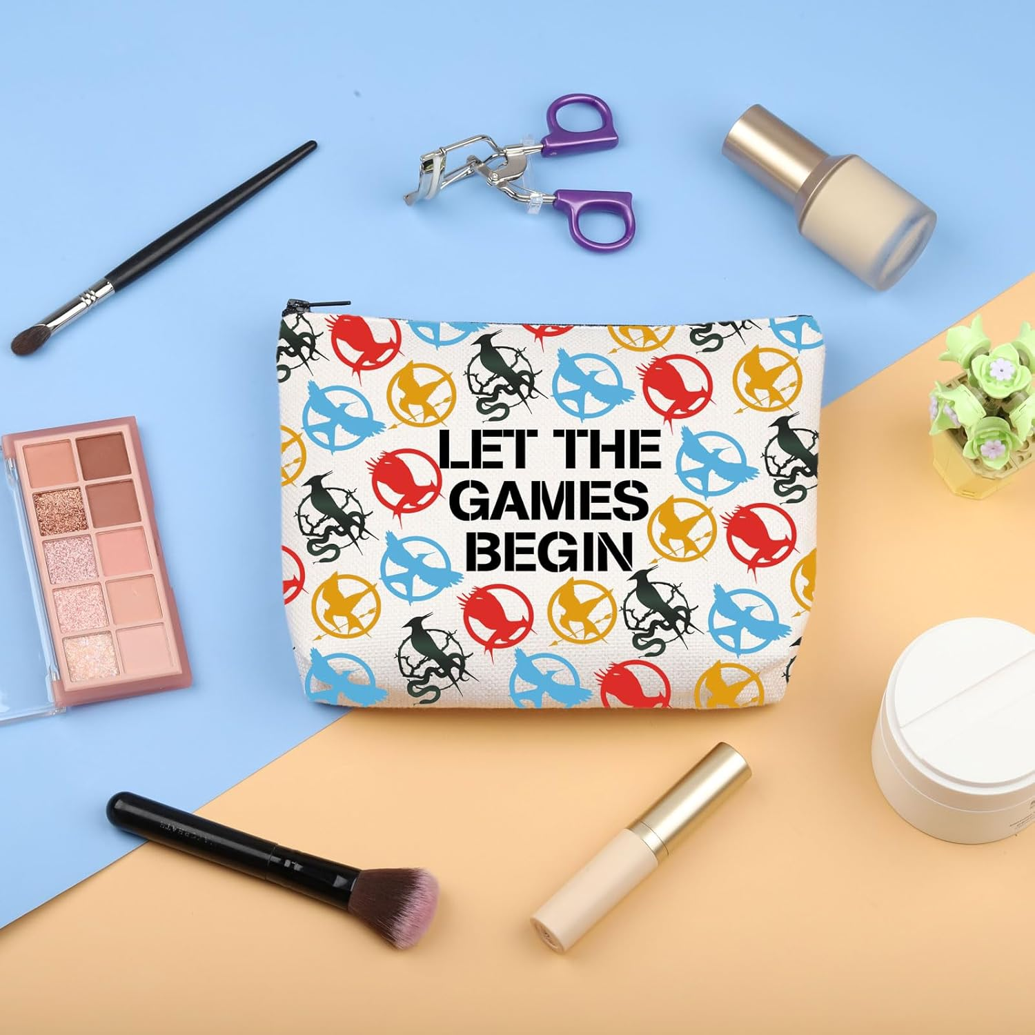 PLITI Hunger Movie Inspired Merch Hunger Series Fans Gift Let the Games Begin Songbirds and Snakes Makeup Bag, Games Begin Bagu, Fashion image number 4