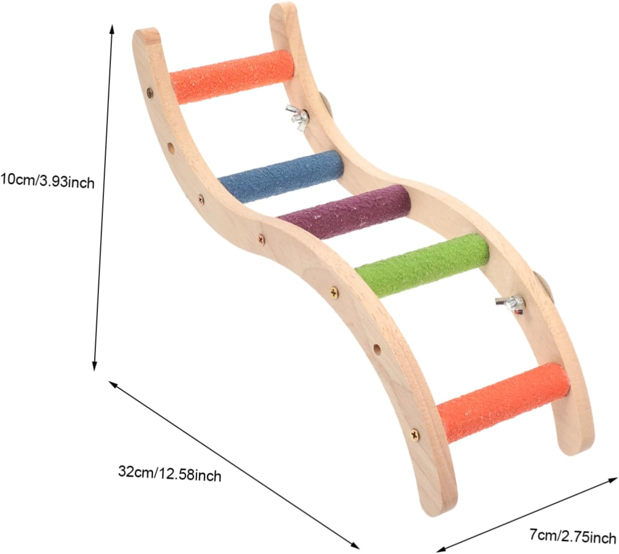 Ipetboom Bird Cage Accessories Parrot Climbing Ladder Wooden Small Ladder Chew Rat Cage Accessories image number 3