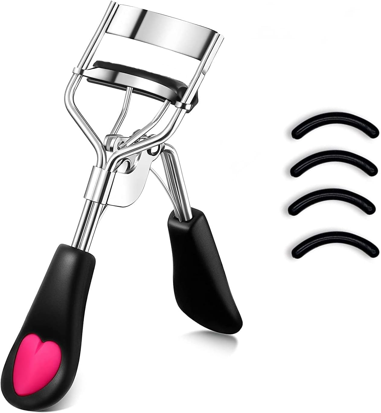 Eyelash Curler - Ergonomic Design for All Eye Shapes, Precision Curl Control, Superior Long- Lasting Curl, Gentle on Lashes, Includes 4PCS Silicone Replacement Pads, Easy to Use (Black) image number 3